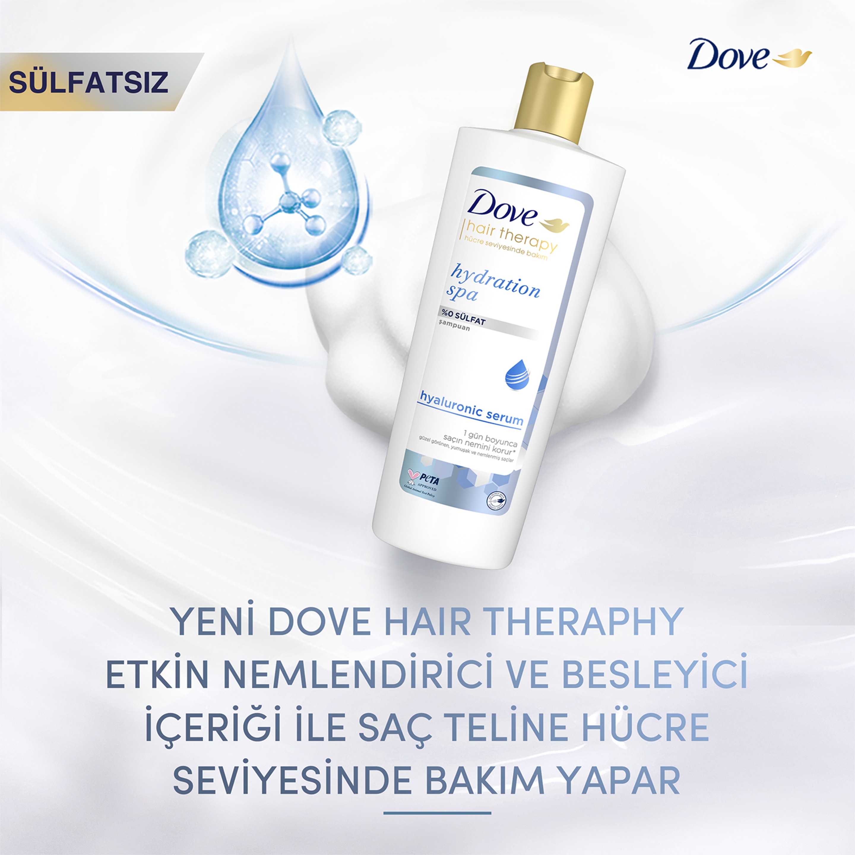 Dove Hair Therapy Hydration Spa Sülfatsız Saç Bakım Şampuanı