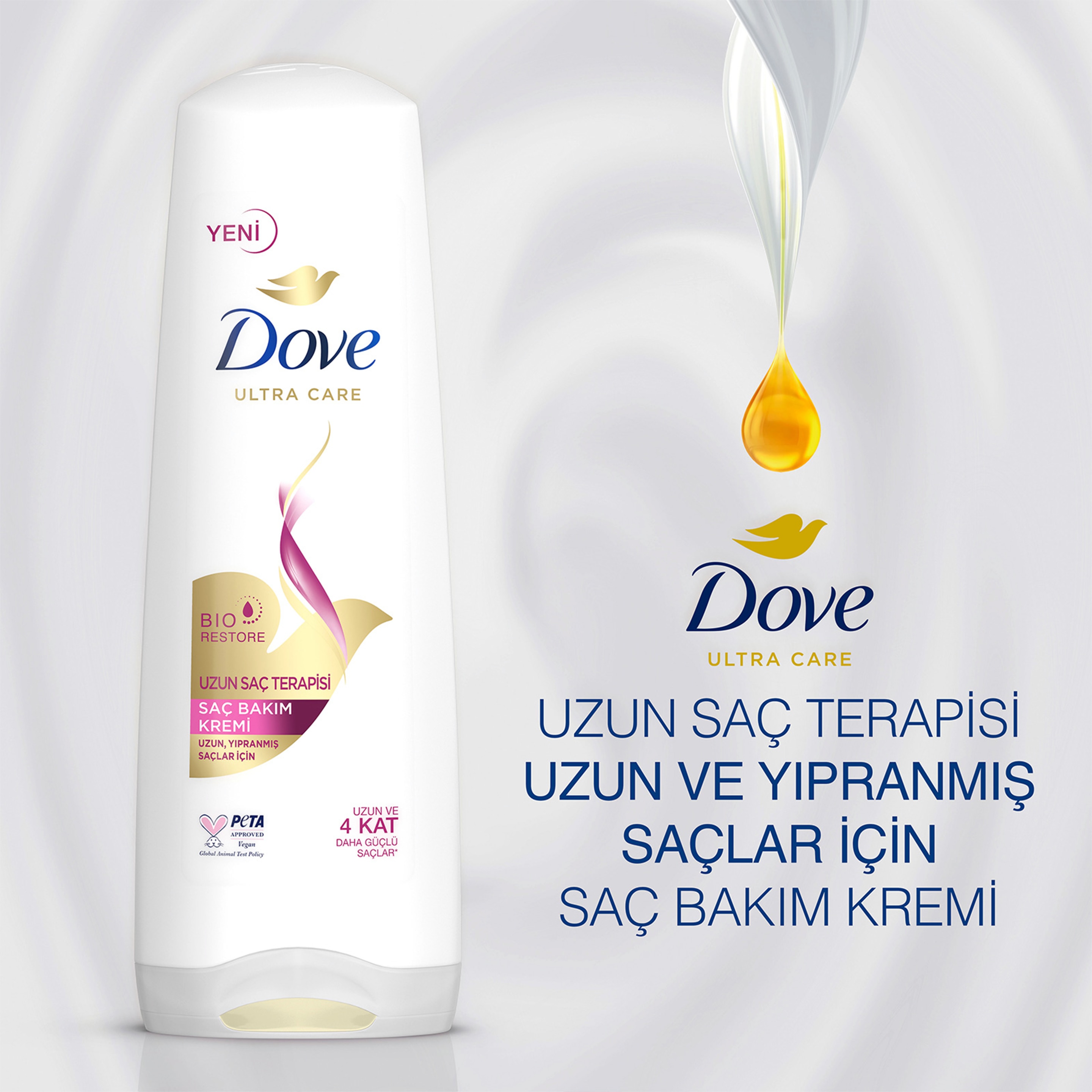 Dove  Saç Bakım Kremi  Uzun Saç Terapisi Uzun Yıpranmış Saçlar İçin 350 ml