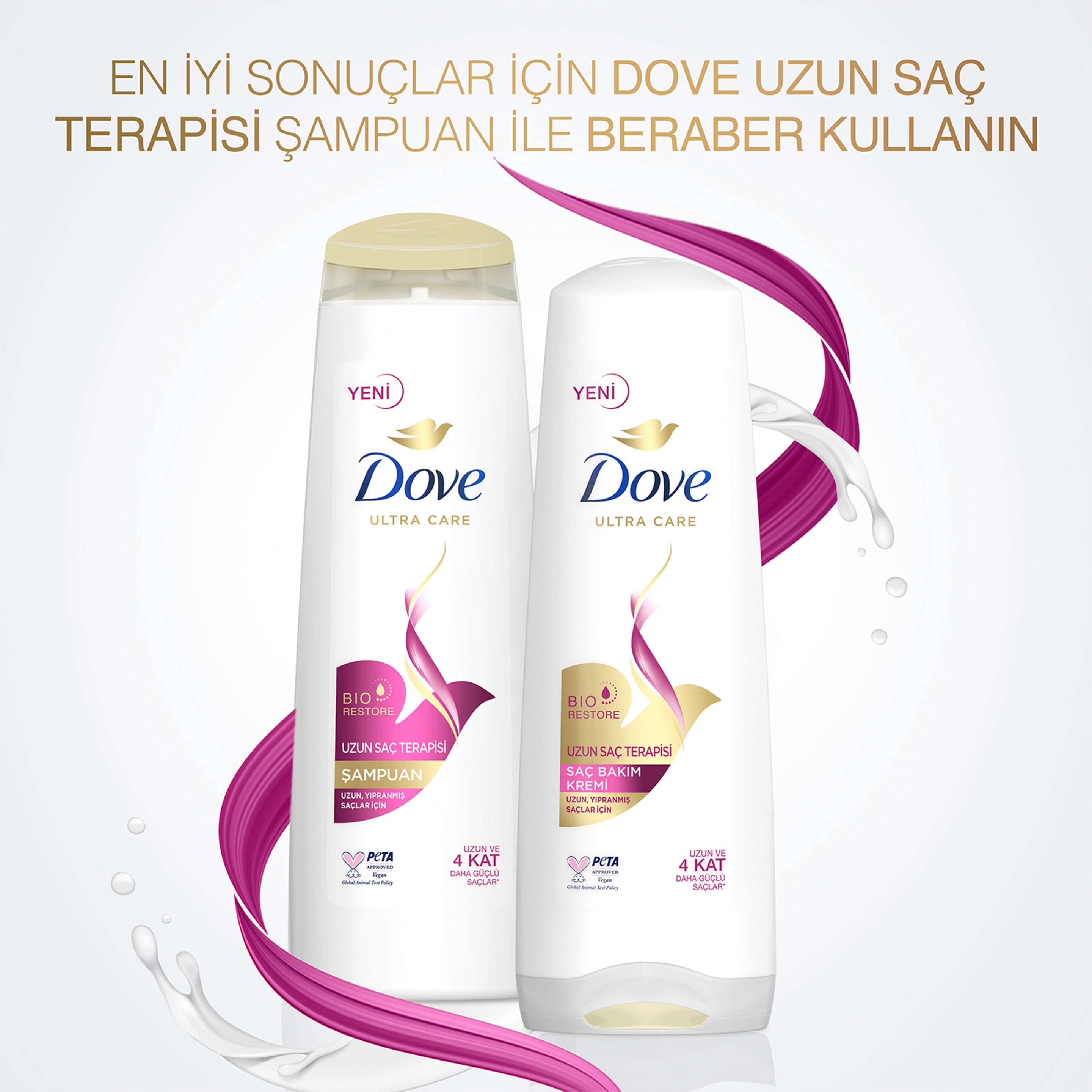 Dove  Saç Bakım Kremi  Uzun Saç Terapisi Uzun Yıpranmış Saçlar İçin 350 ml