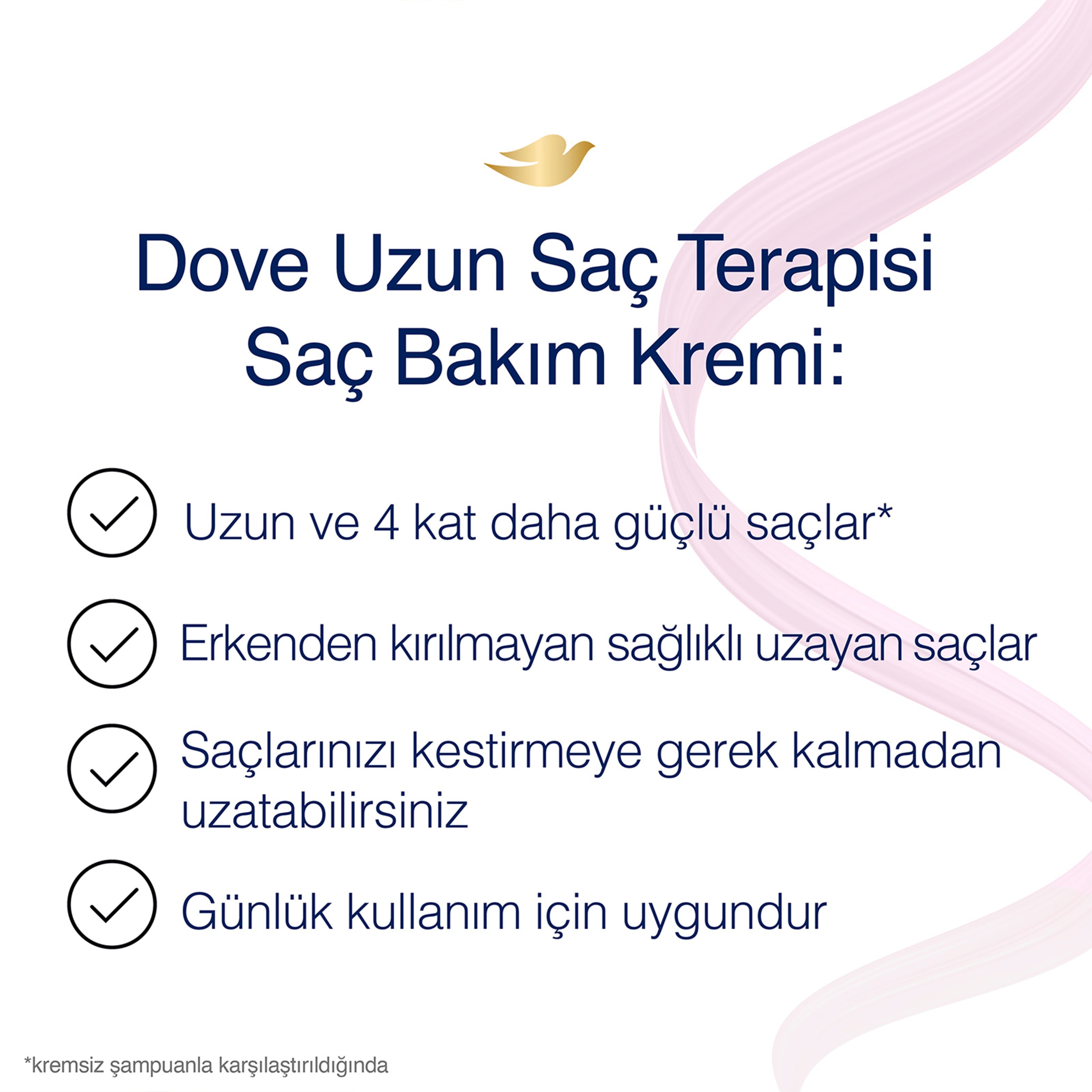 Dove  Saç Bakım Kremi  Uzun Saç Terapisi Uzun Yıpranmış Saçlar İçin 350 ml