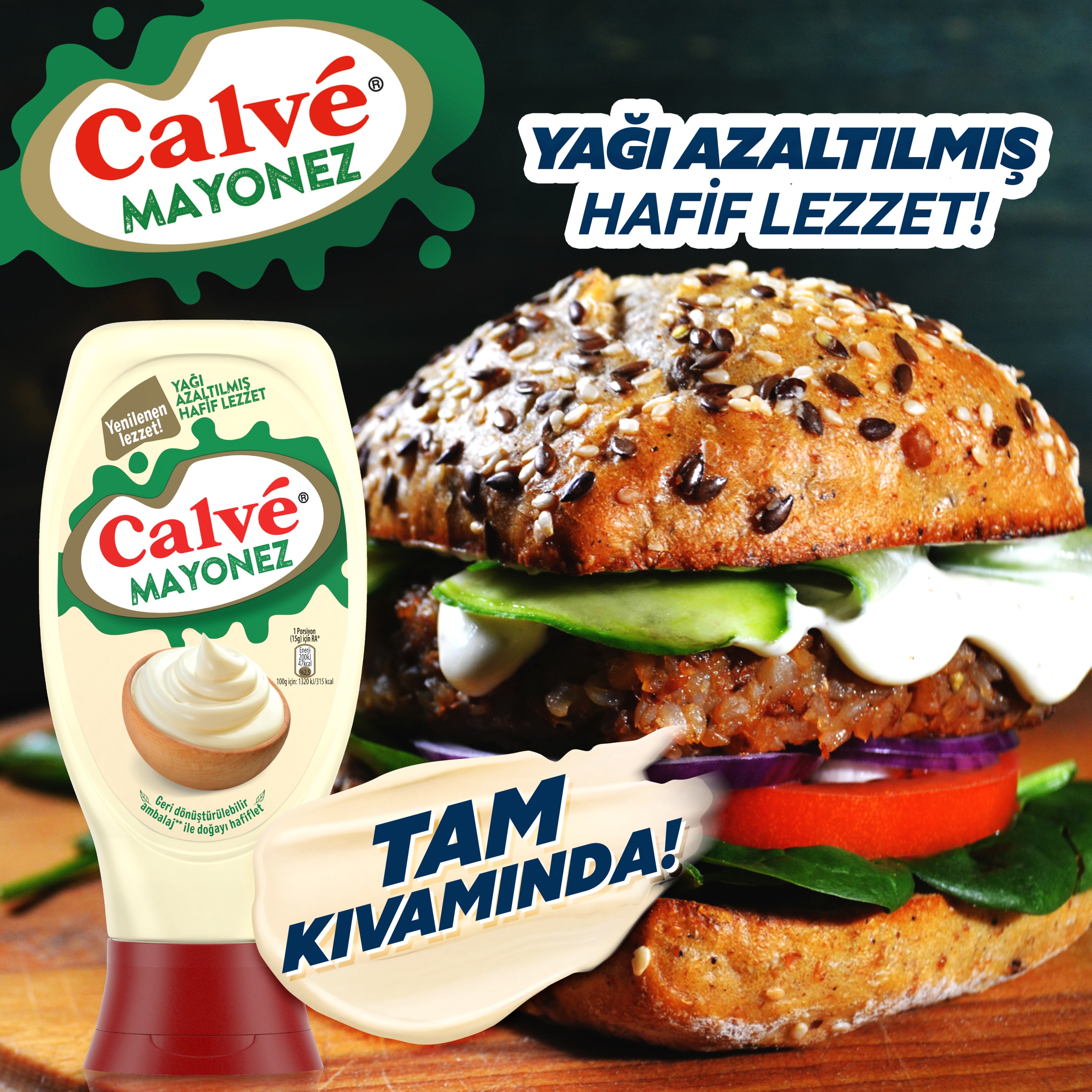 Calve Yağı Azaltılmış Mayonez
