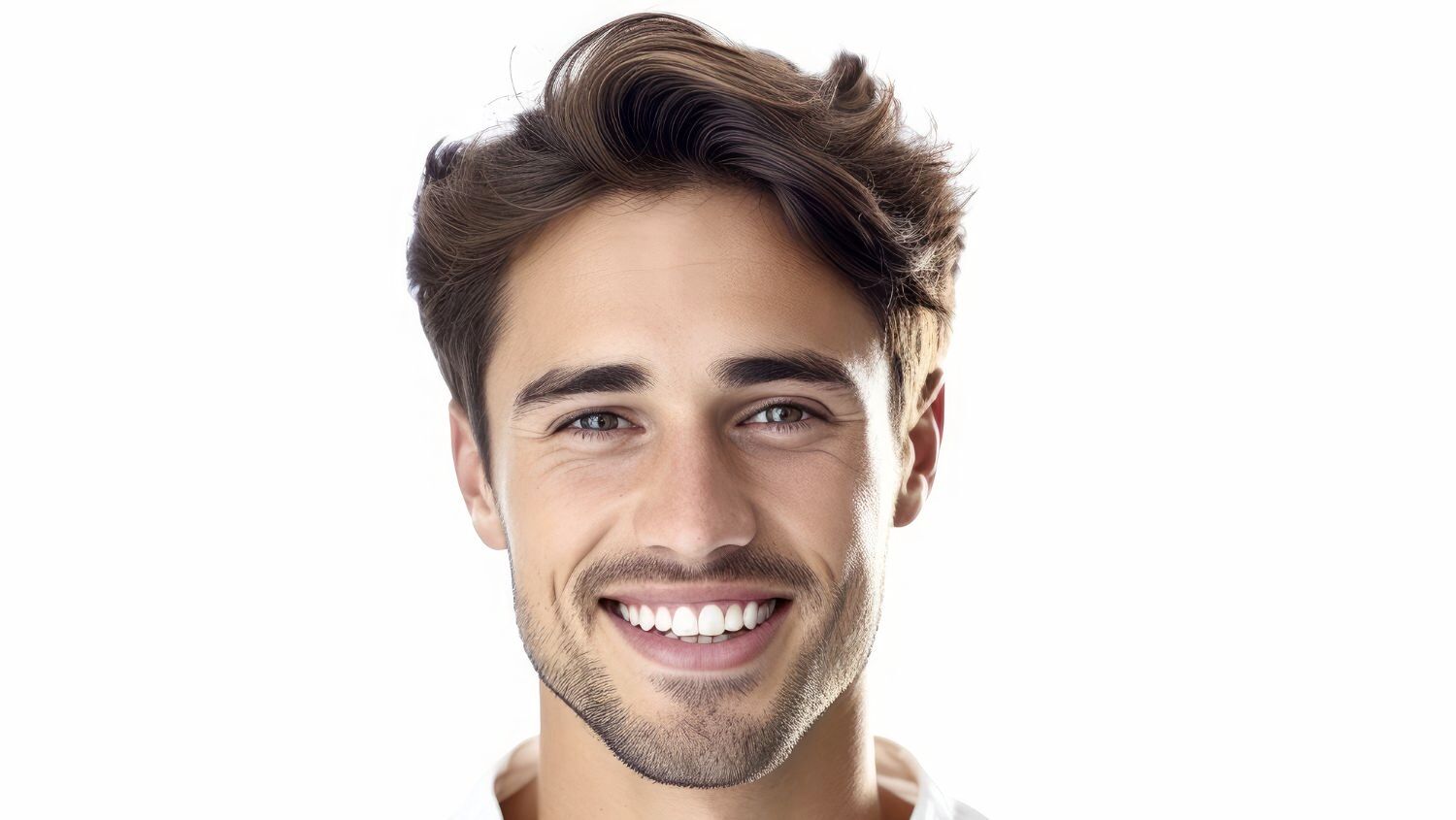 Man smiling with styled hair