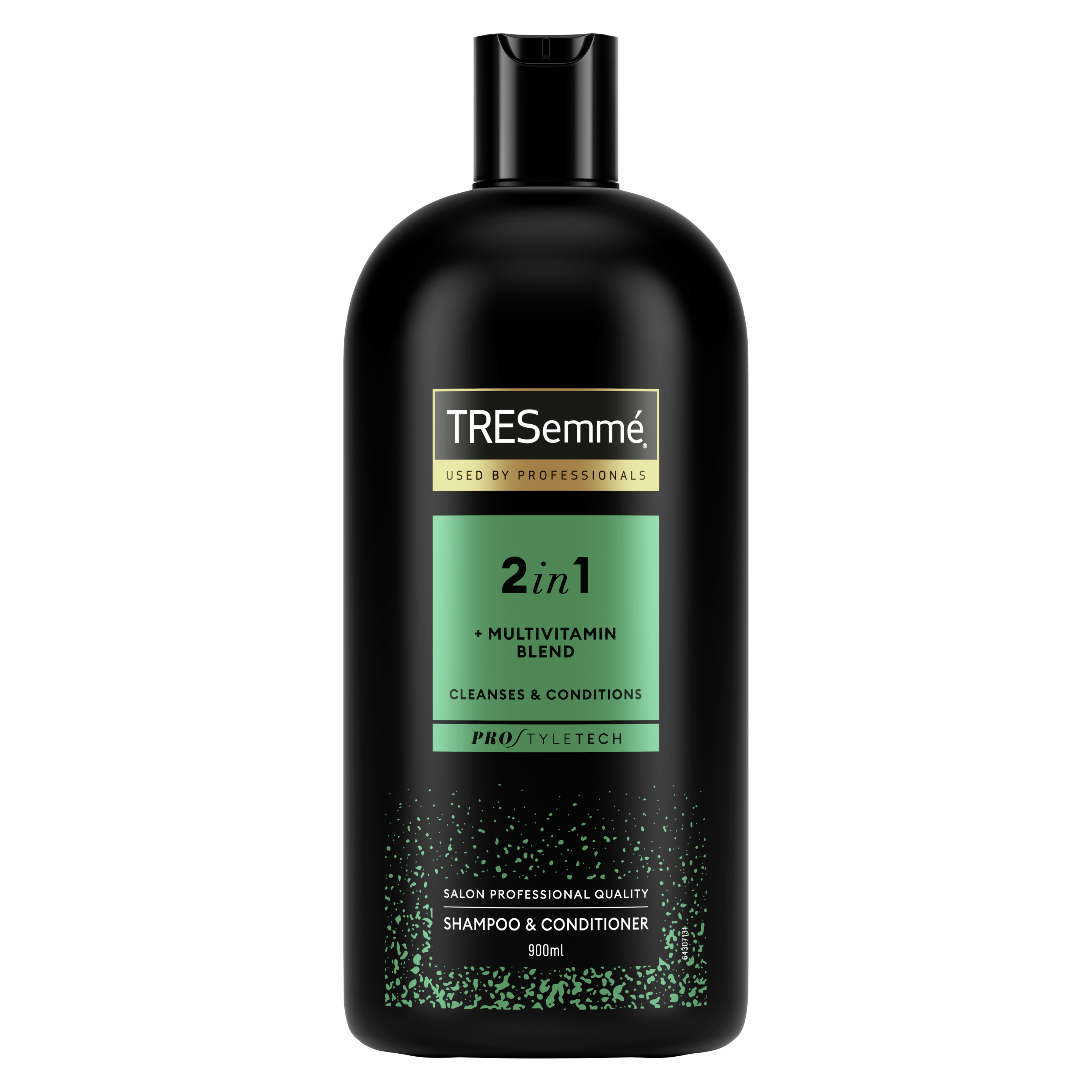 A 900ml bottle of TRESemmé 2-in-1 Shampoo And Conditioner front of pack image