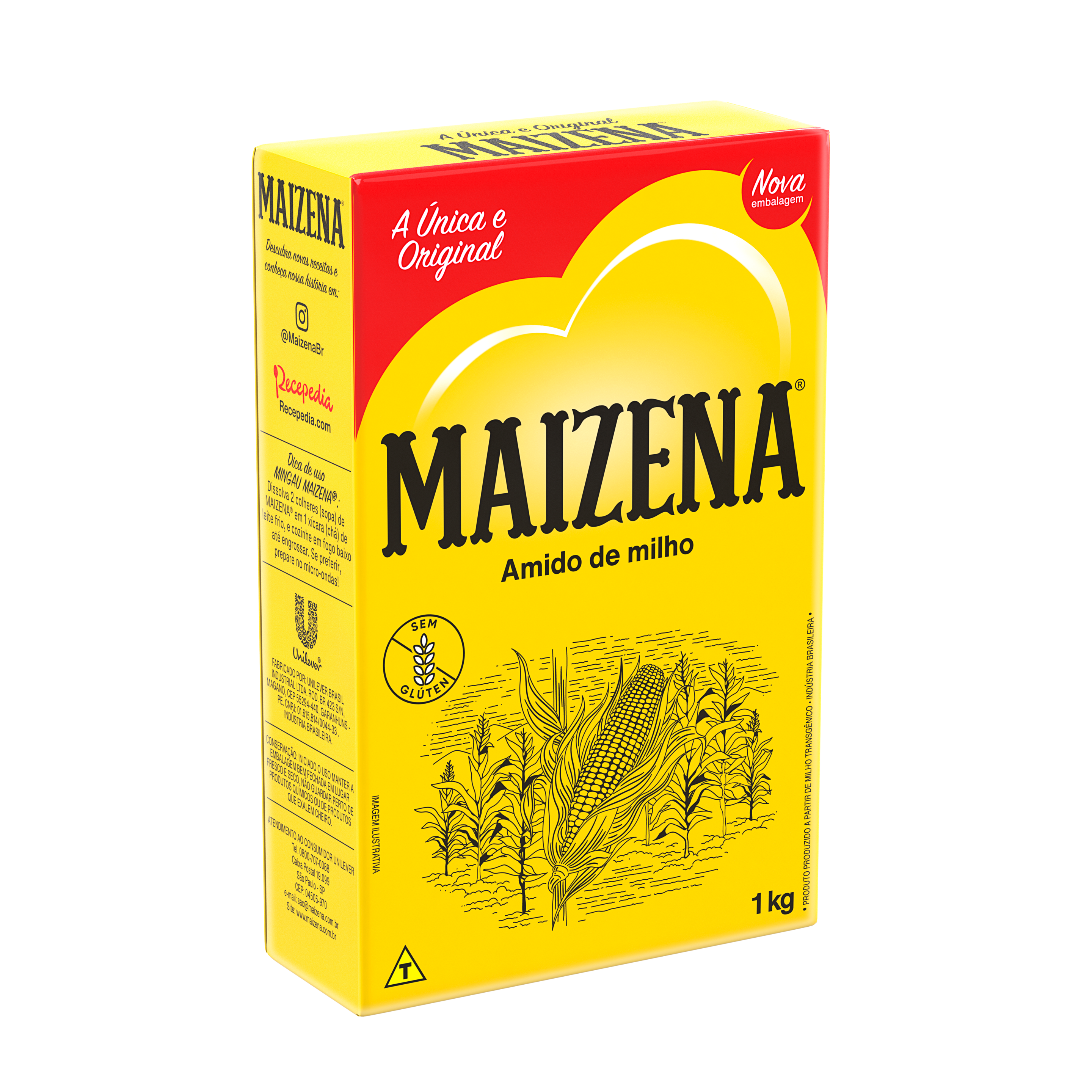 Caixa de amido de milho Maizena 1kg