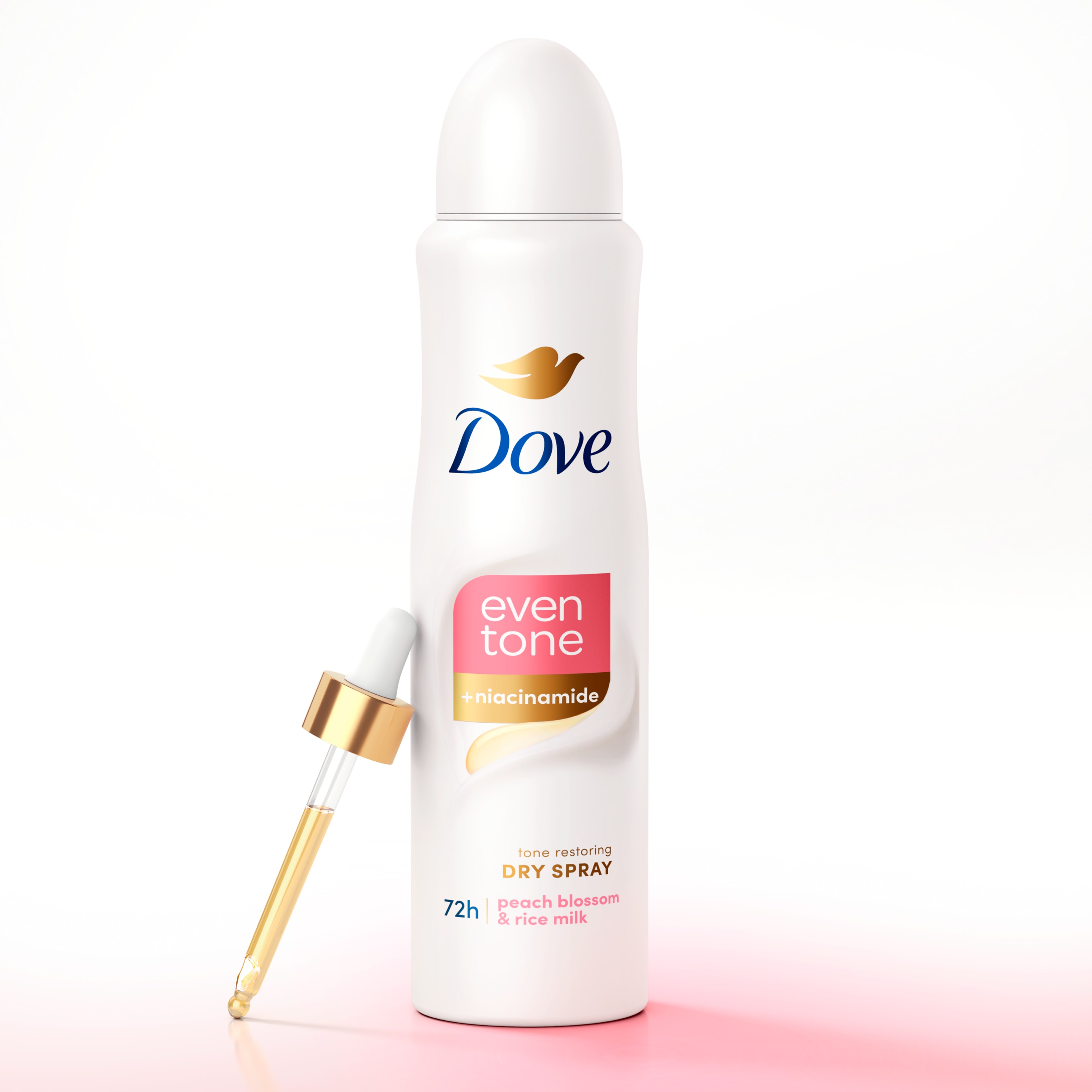 Dove Even Tone Peach Blossom & Rice Milk Dry Spray packshot