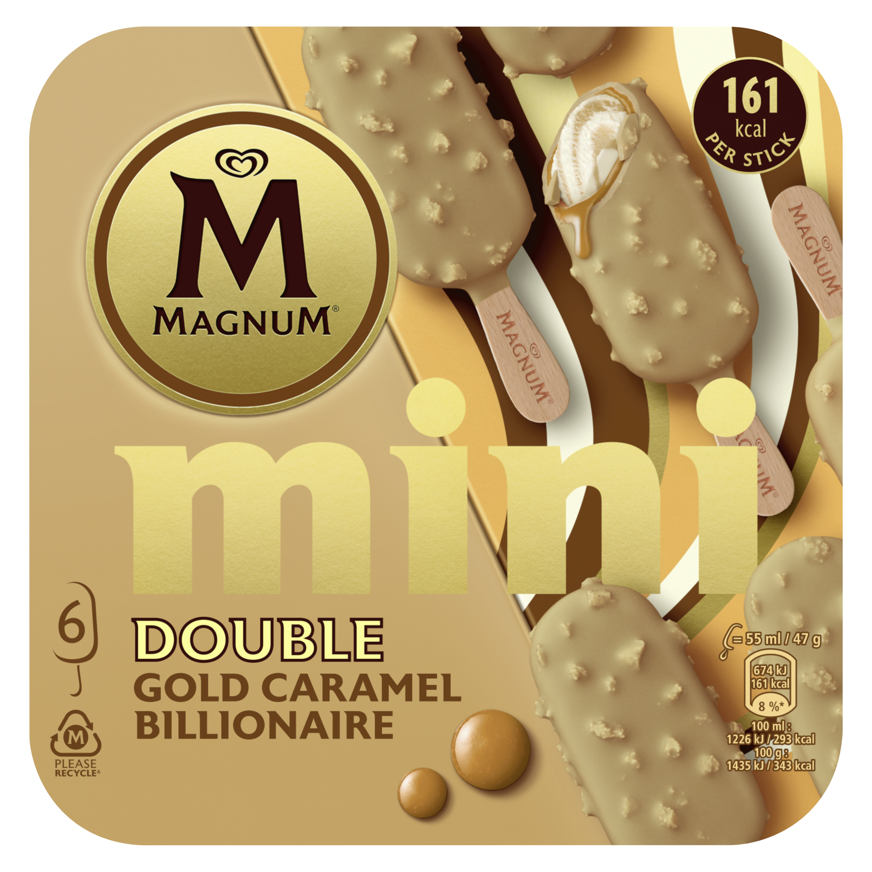 Mini Double Gold Caramel Billionaire x6