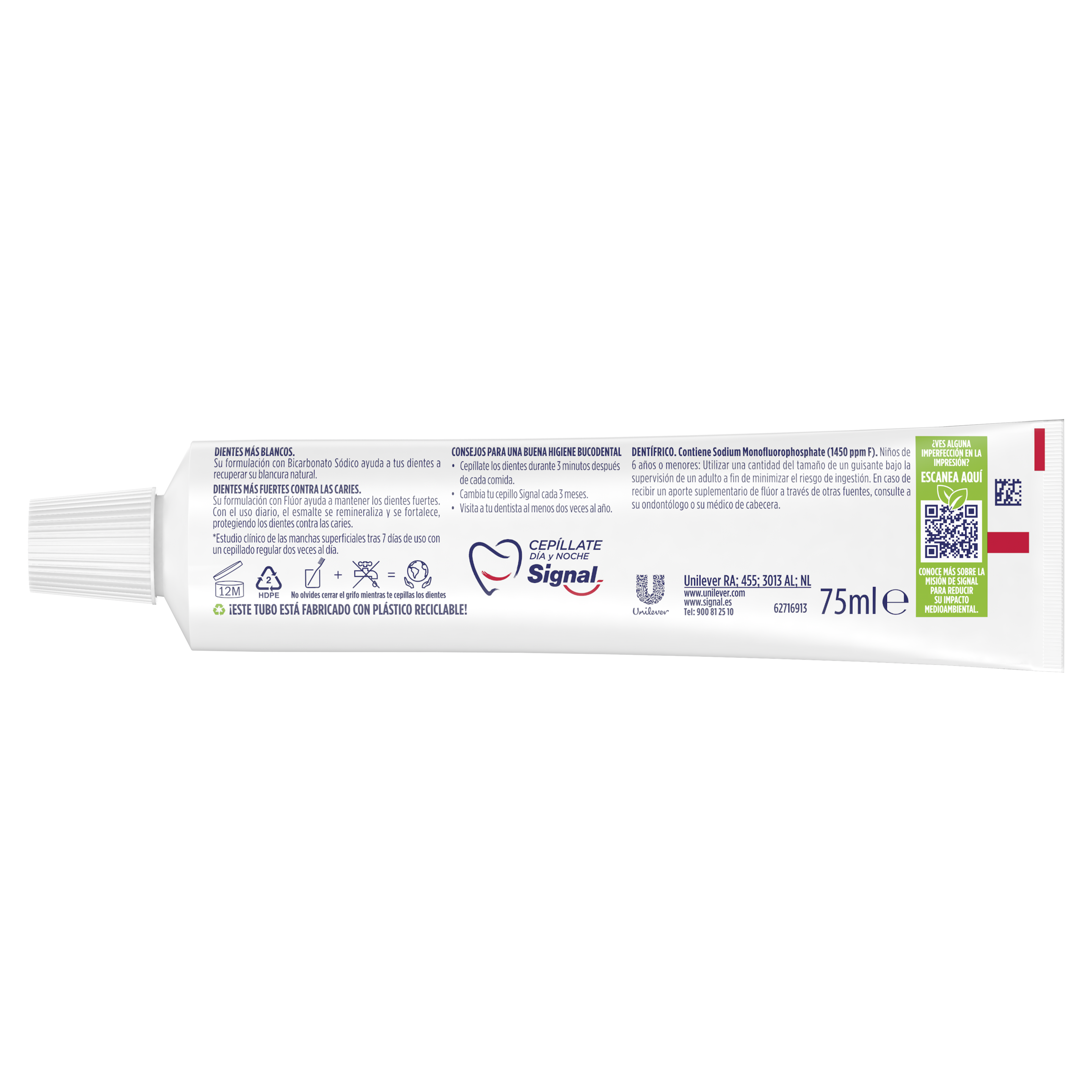 SIGNAL Dentífrico Blanqueador Bicarbonato, Para dientes más blancos 100ml