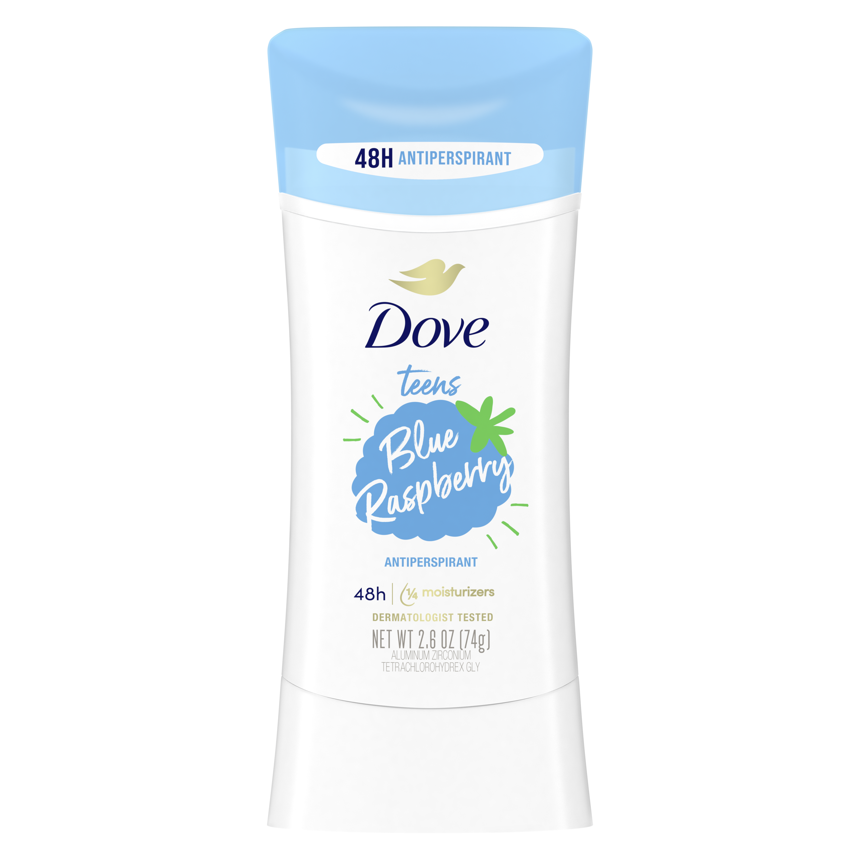 Dove Teens Antiperspirant Deodorant Stick Blue Raspberry