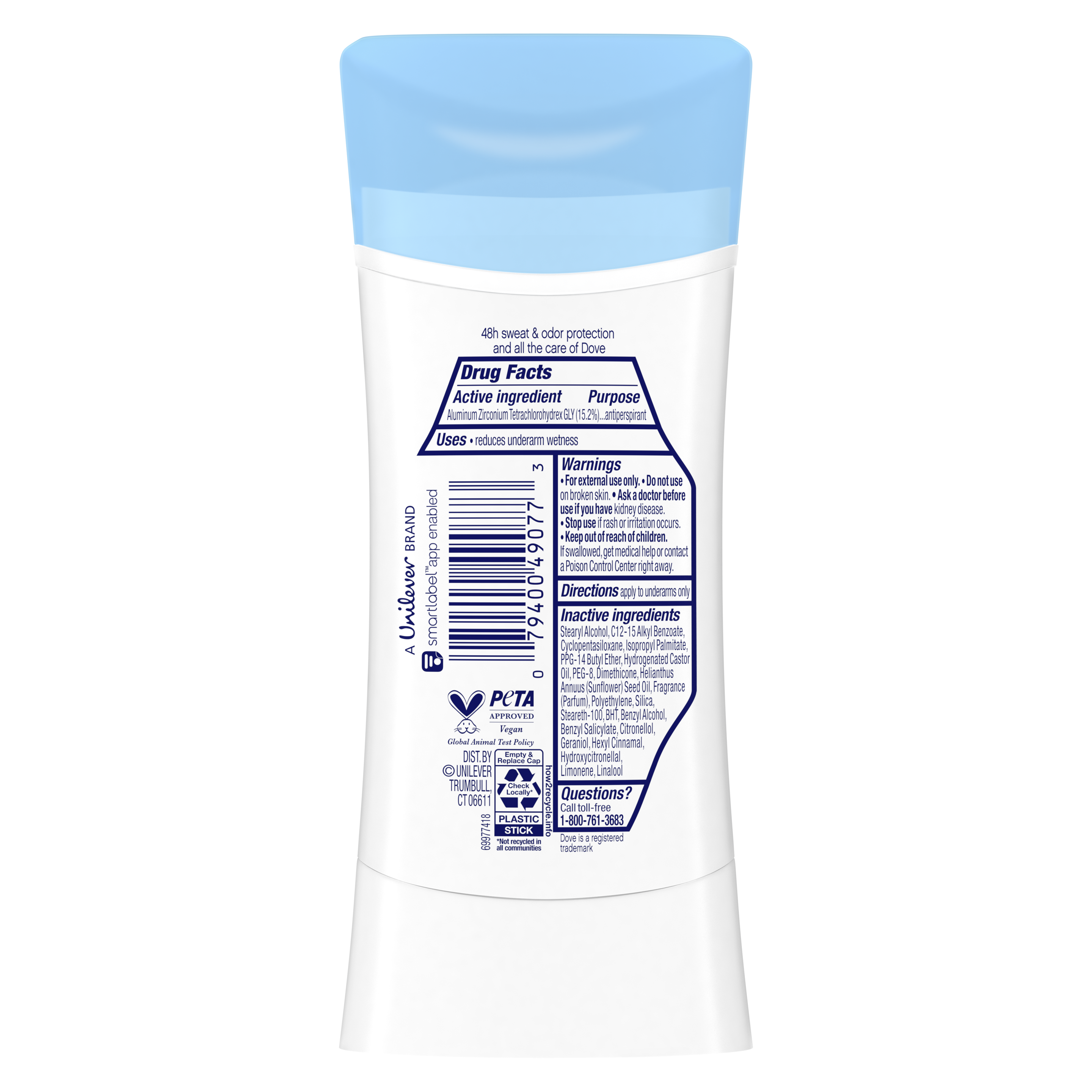 Dove Teens Antiperspirant Deodorant Stick Blue Raspberry