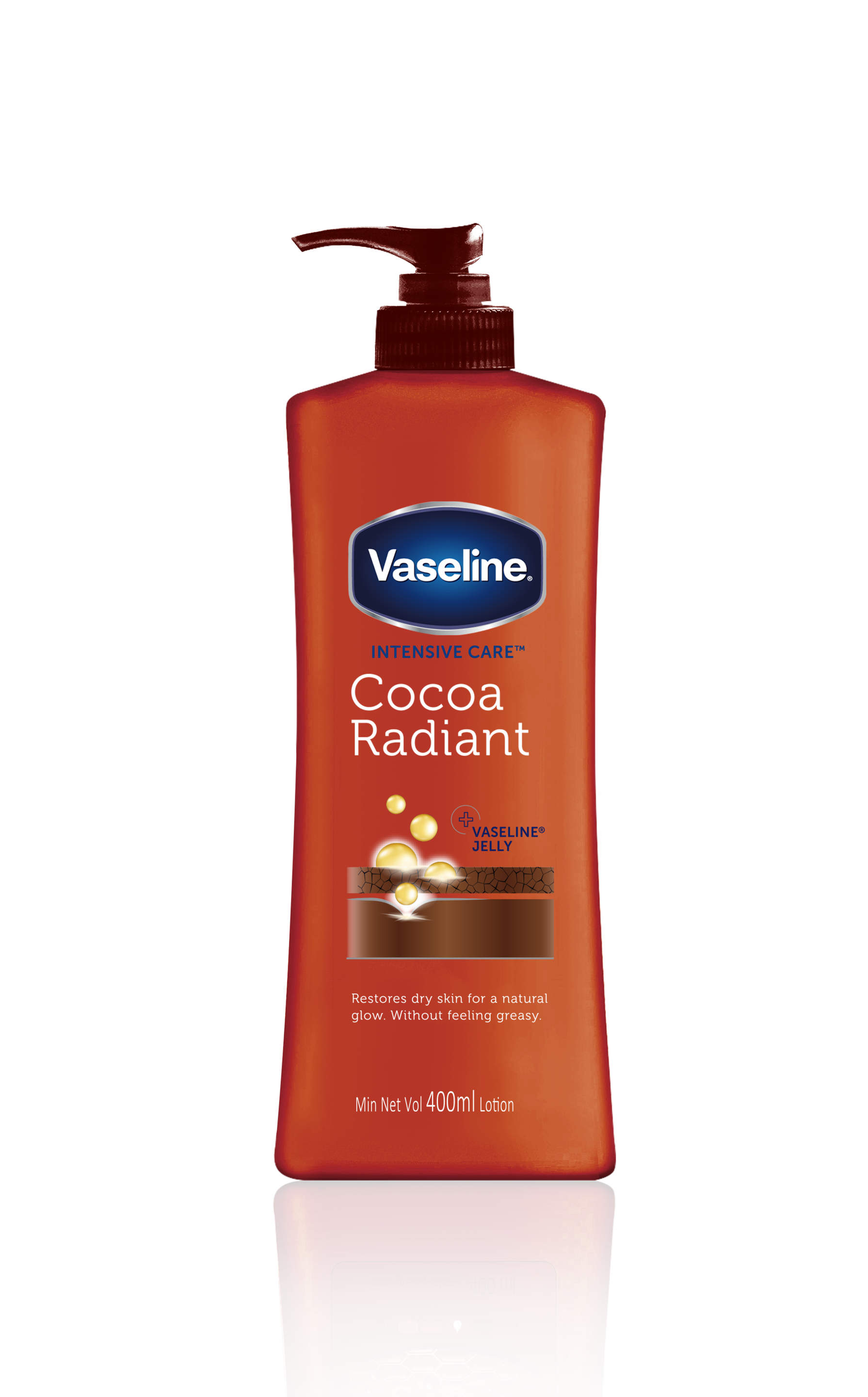 Vaseline Intensive Care Cocoa Radiant 400ml FOP Pack packshot