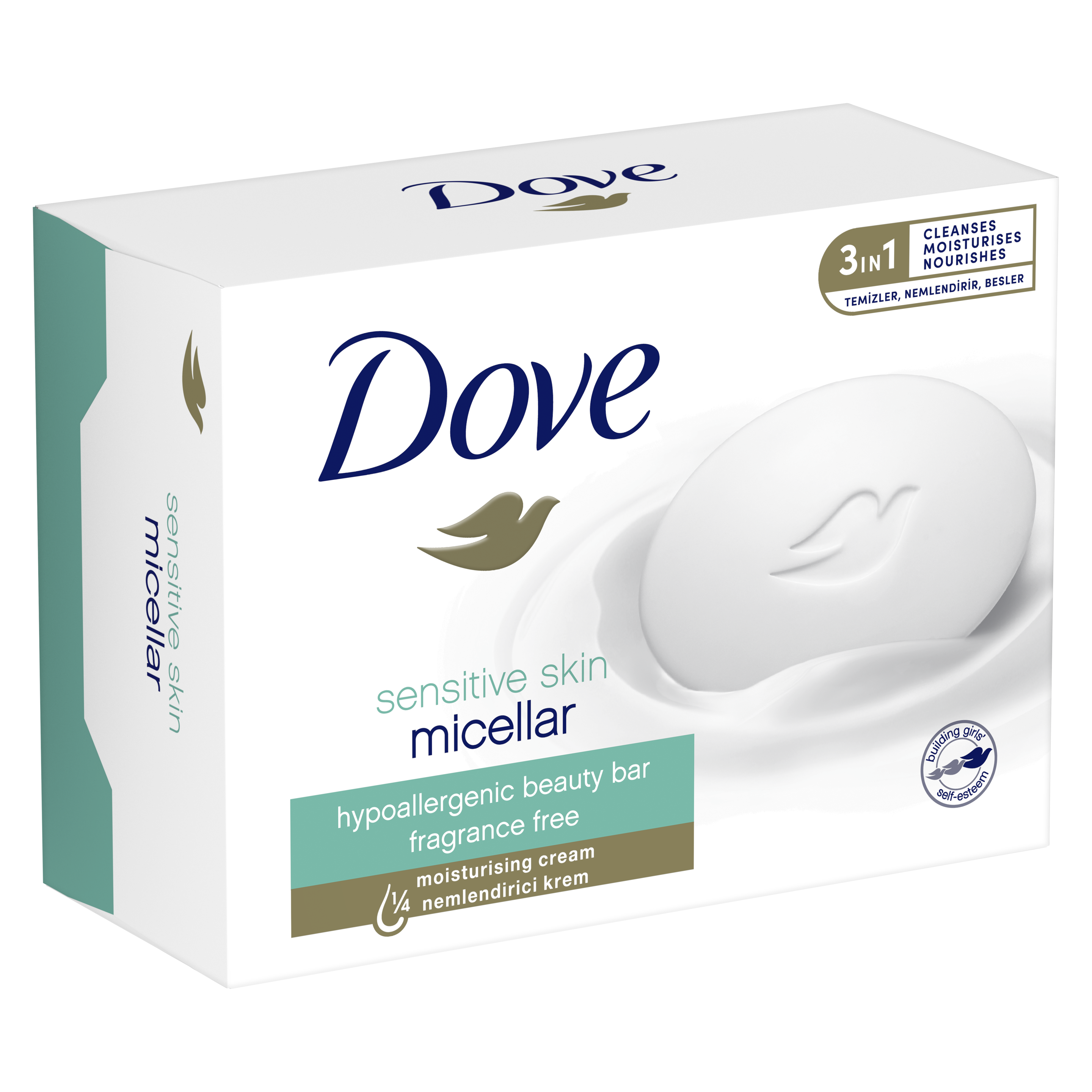 Dove  Pure and Sensitive  Micellar Bar Soap  90g packshot