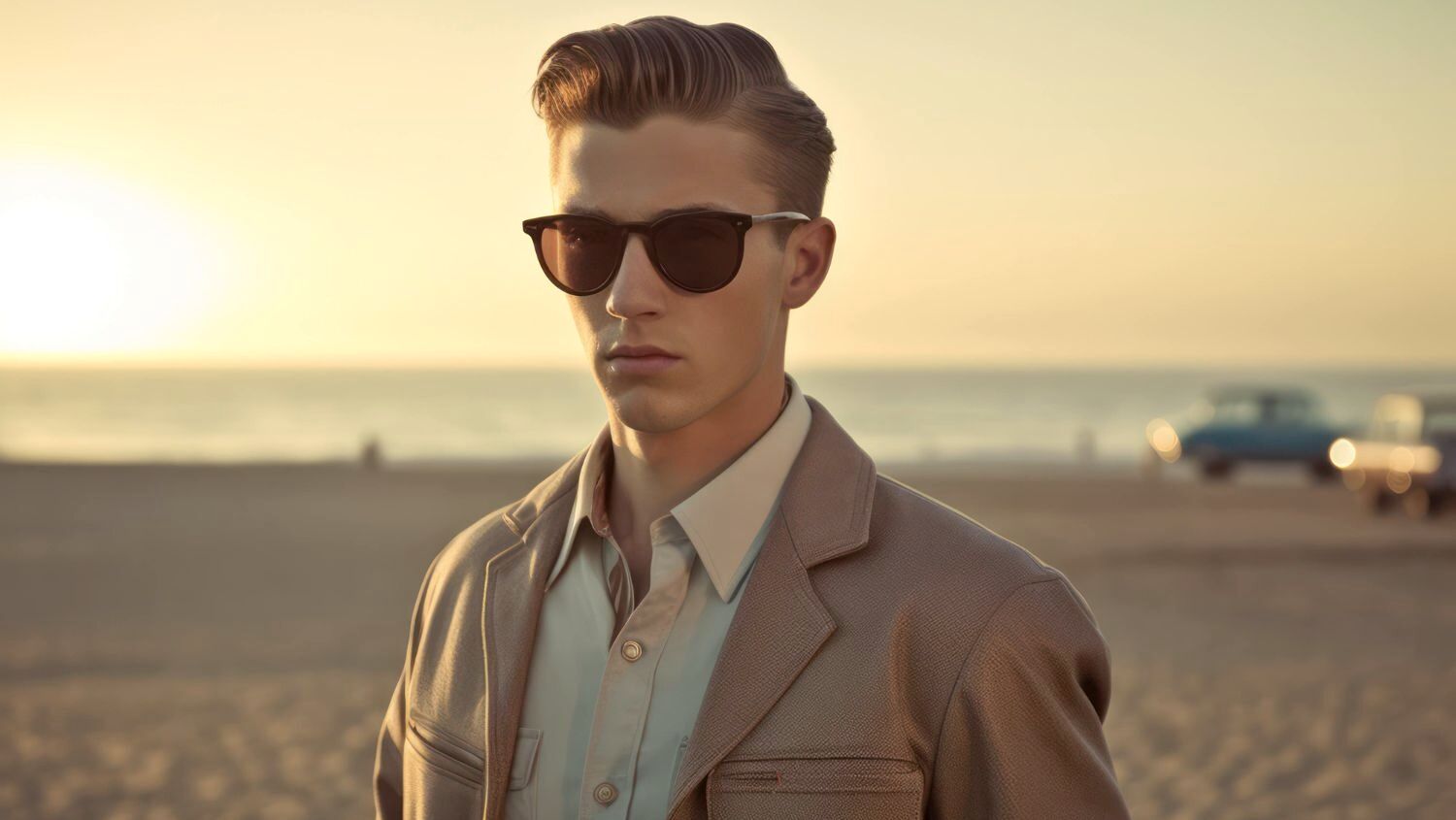 Comb Over Fade with Hard Part