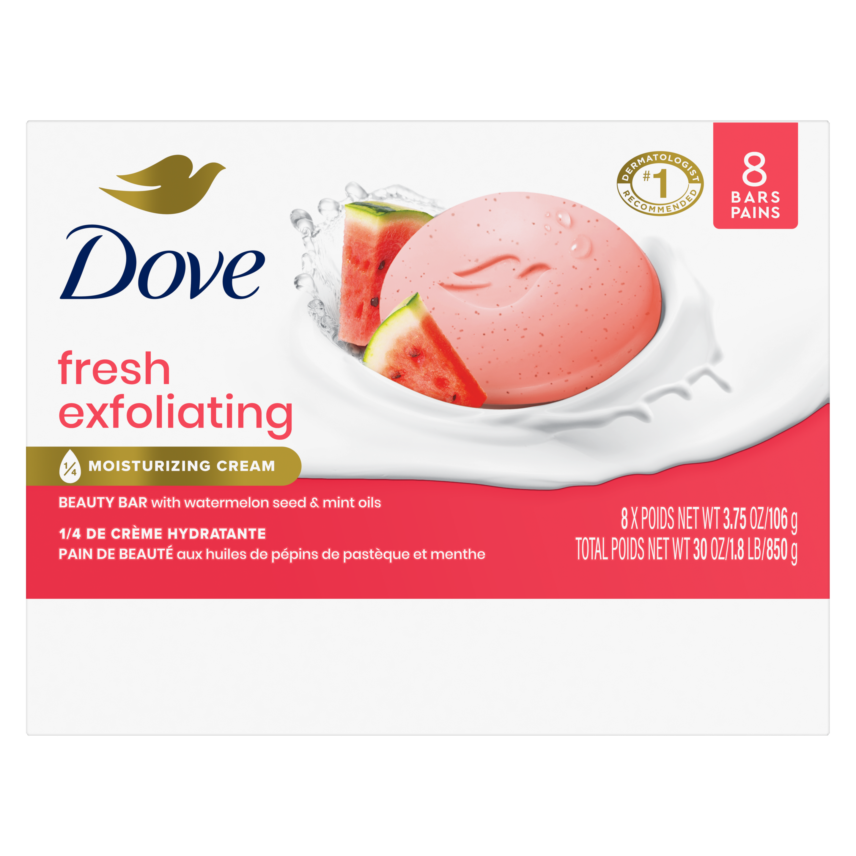 Fresh Exfoliating Watermelon Seed & Mint Oils Beauty Bar by Dove