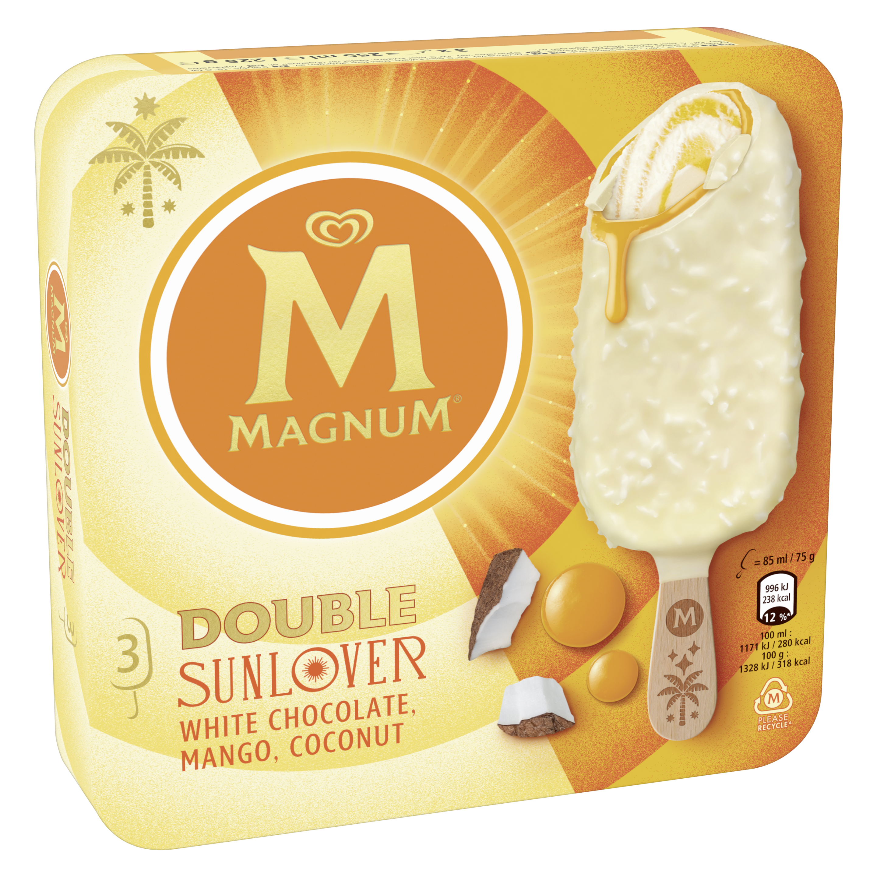 Magnum  Helado bombón Double Sunlover 85ml x4