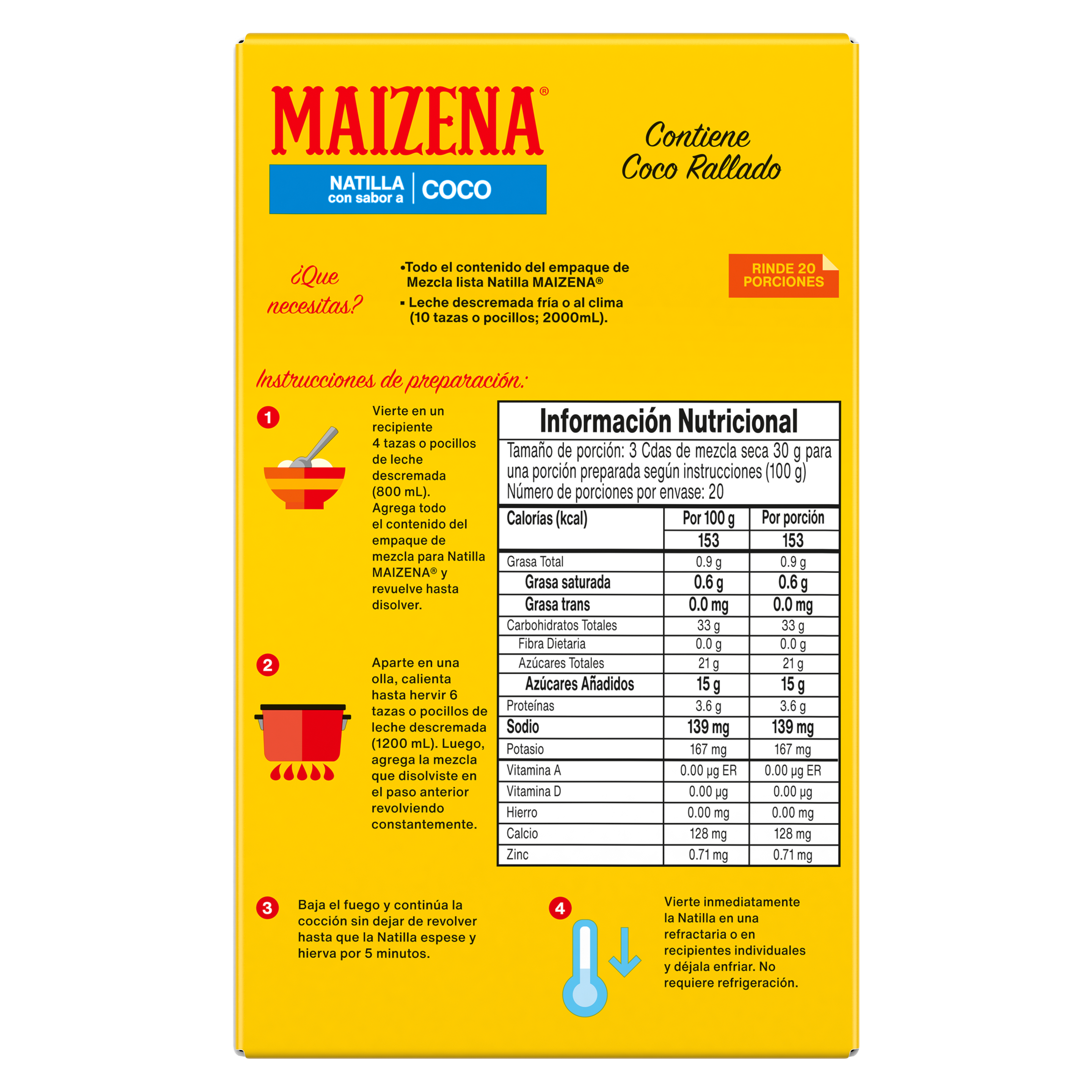 Maizena Natilla Coco 600g