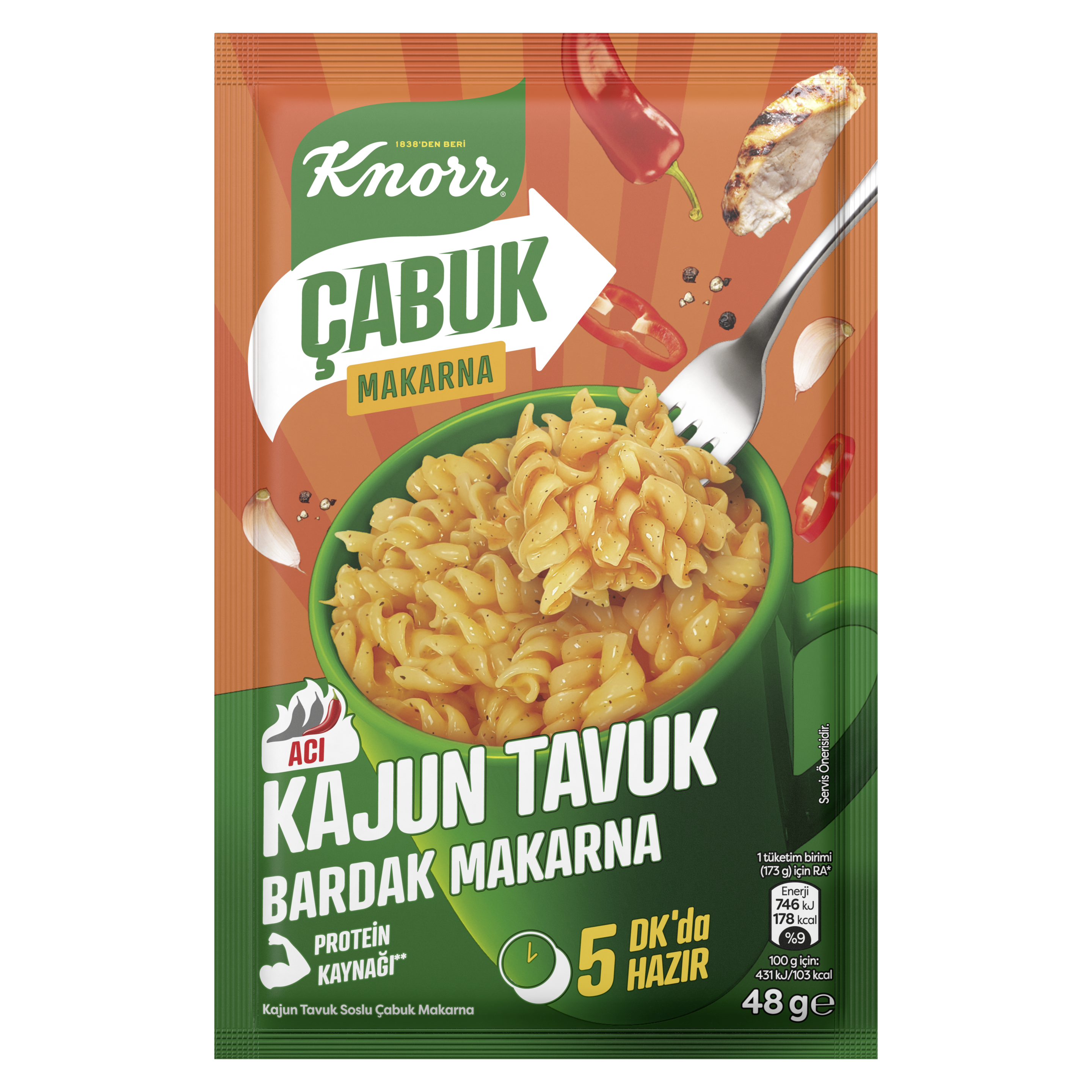 Knorr Çabuk Makarna Kajun Tavuk packshot