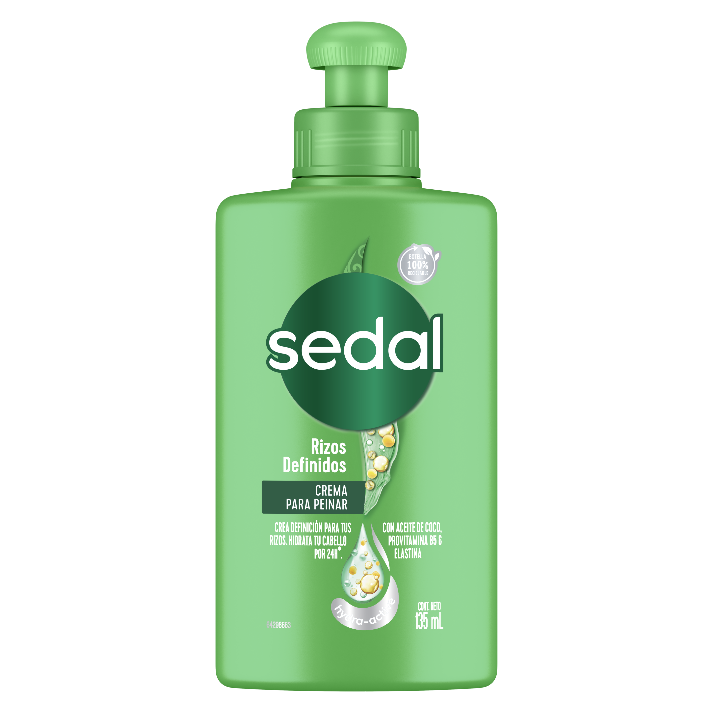 Imagen al frente del paquete Crema para Peinar Sedal Rizos Definidos  135 ml