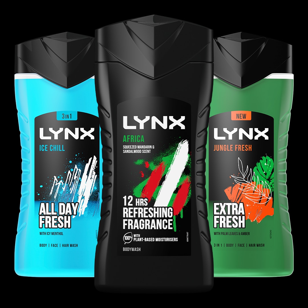 A selection of Lynx body washes.