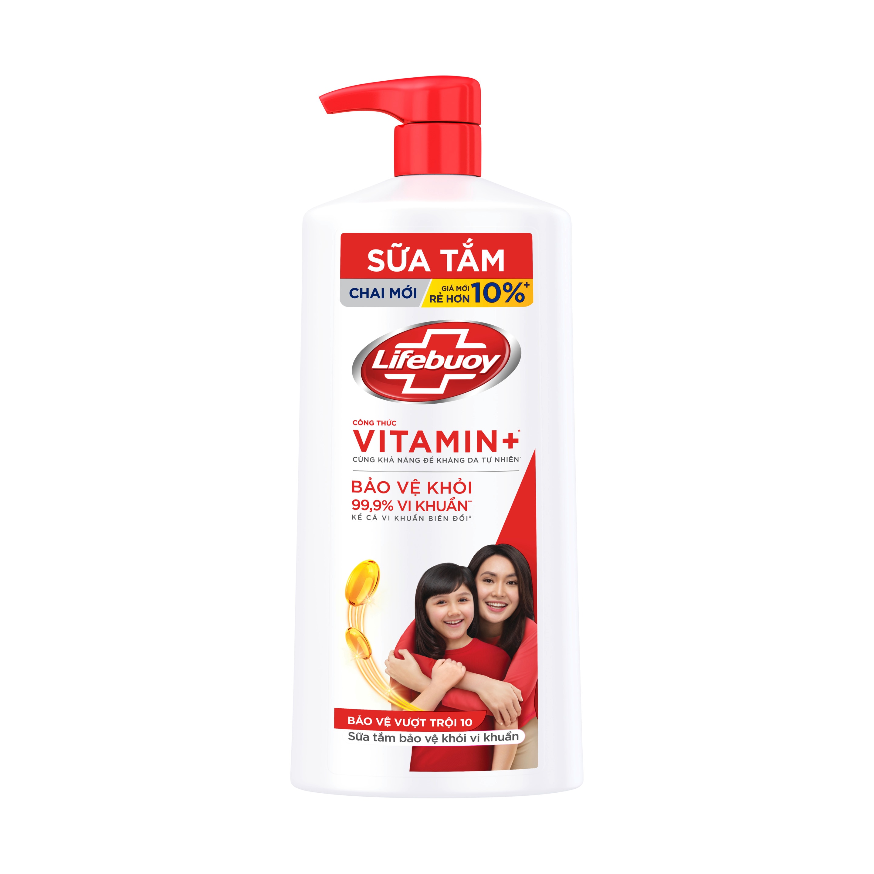 Sữa Tắm Lifebuoy Công thức Vitamin+ Bảo vệ vượt trội 10 (Chai) packshot
