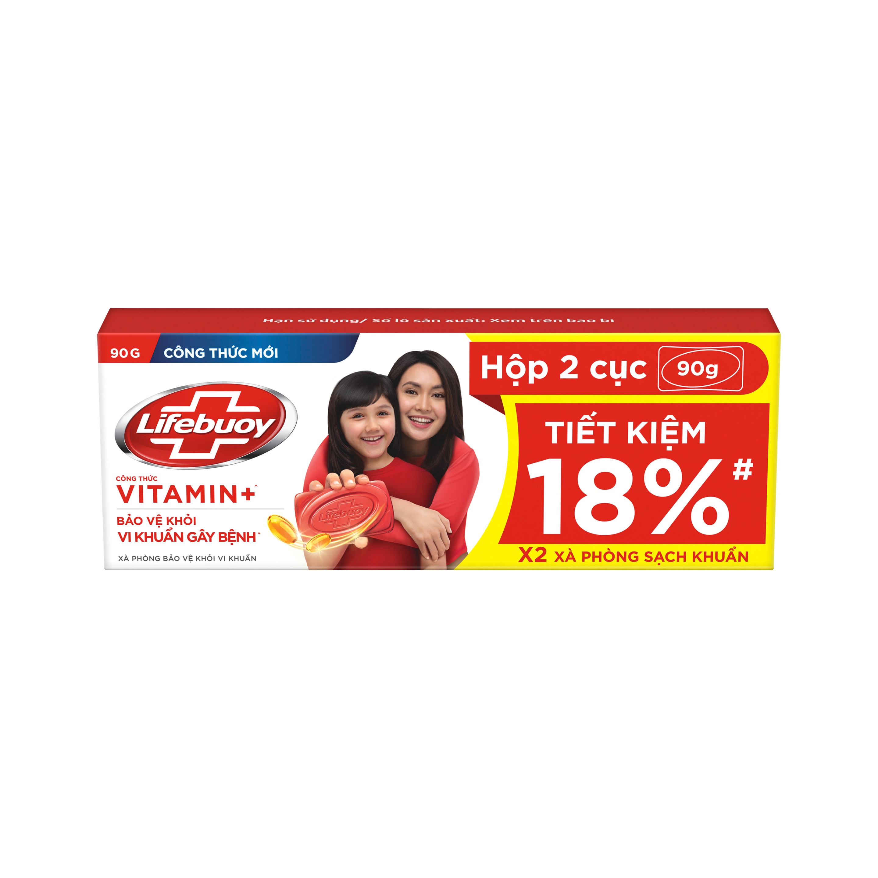 Xà Phòng Lifebuoy Vitamin + Bảo Vệ Vượt Trội 10 Hộp 2 cục 90g packshot