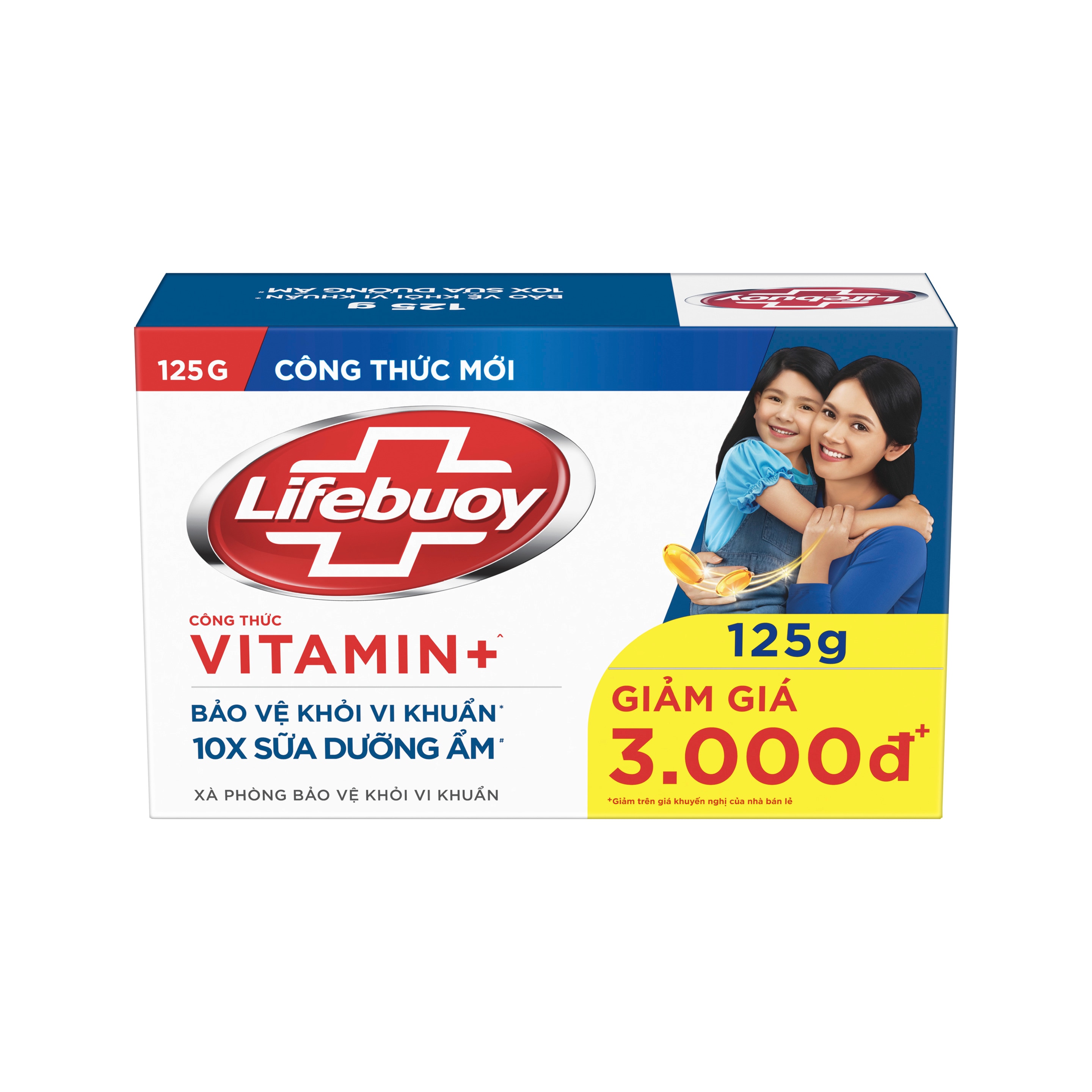 Xà phòng Lifebuoy Vitamin + chăm sóc da với tinh chất sữa 125g packshot