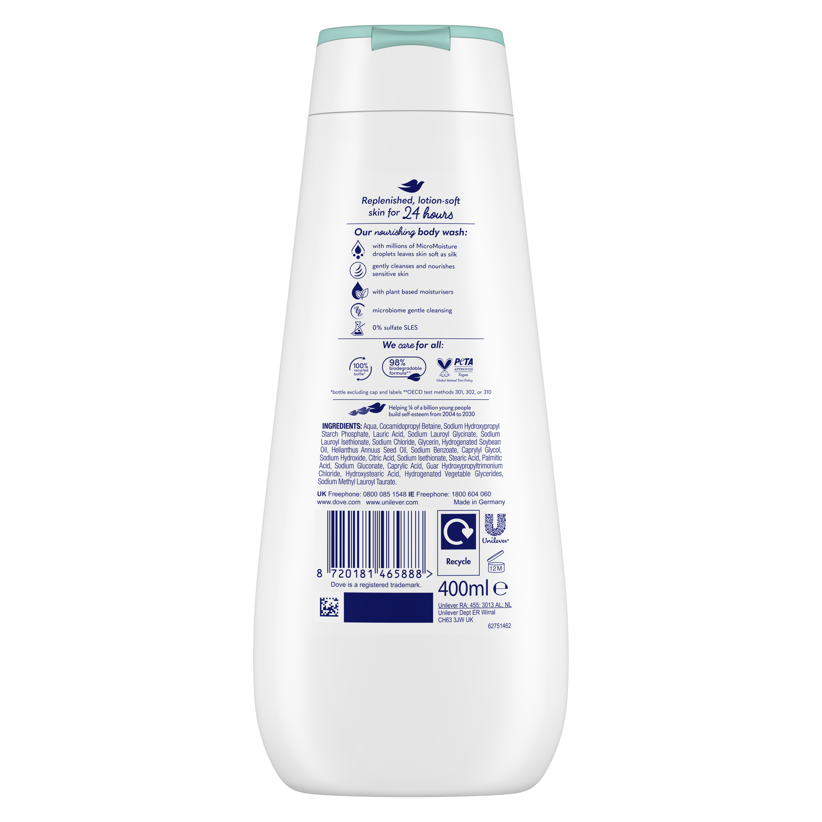 Derma Hypoallergenic Fragrance Free Body Wash 400 ml