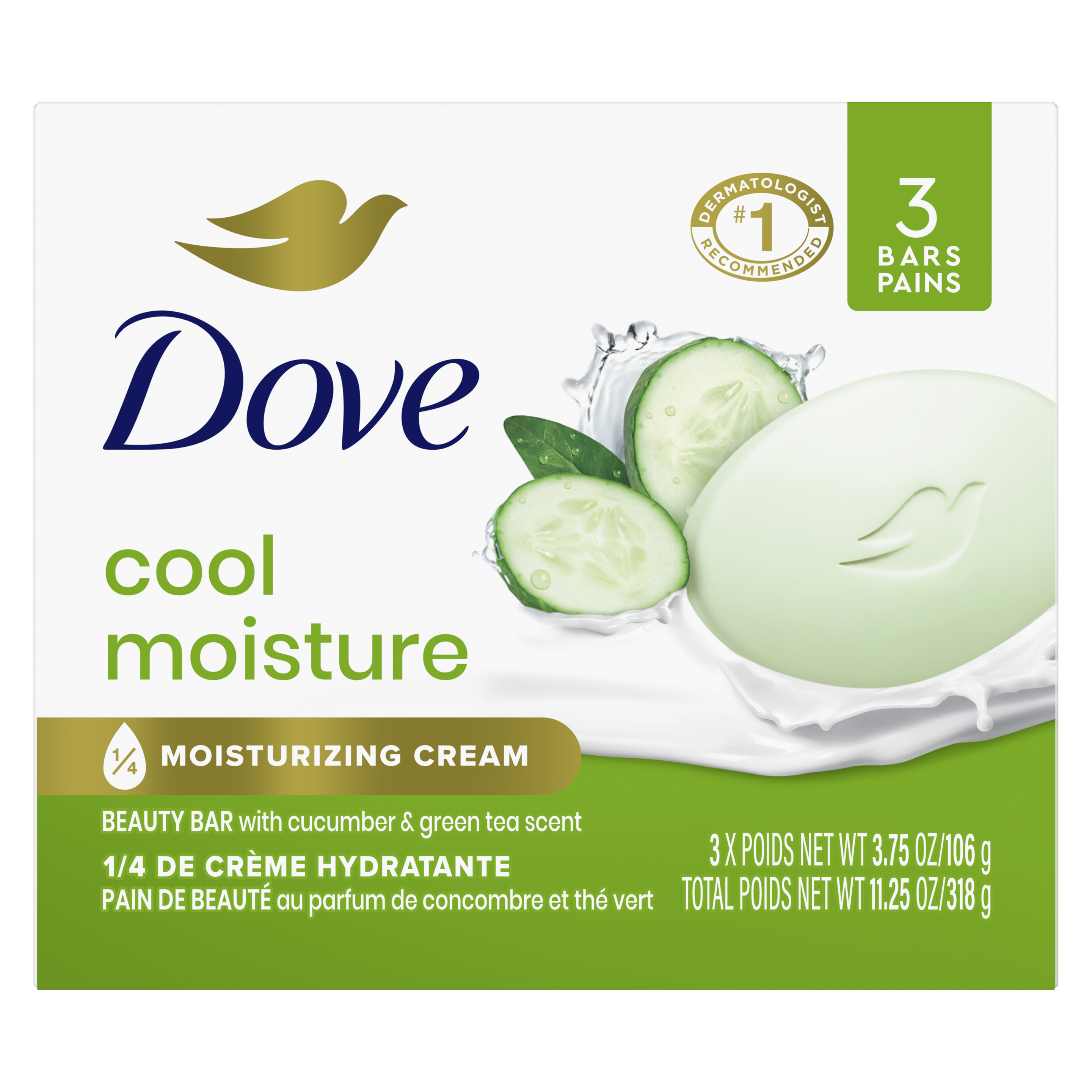 Go Fresh Cool Moisture Cucumber & Green Tea Beauty Bar 3x16g