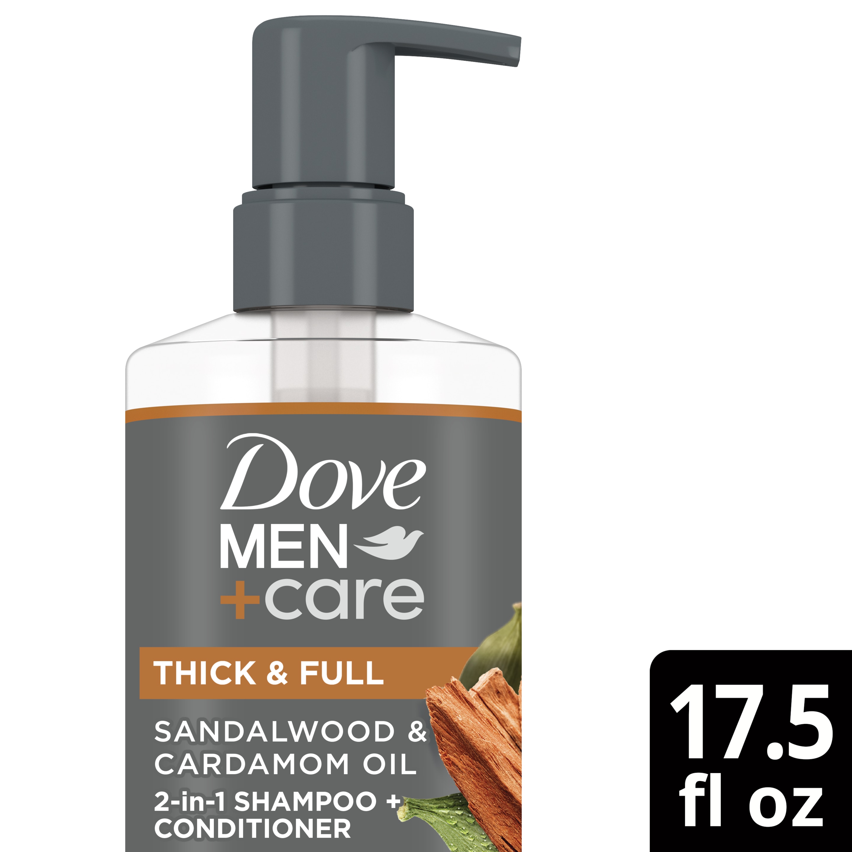 Dove Men+Care Thick & Full 2in1 Shampoo + Conditioner 17.5 oz FOP