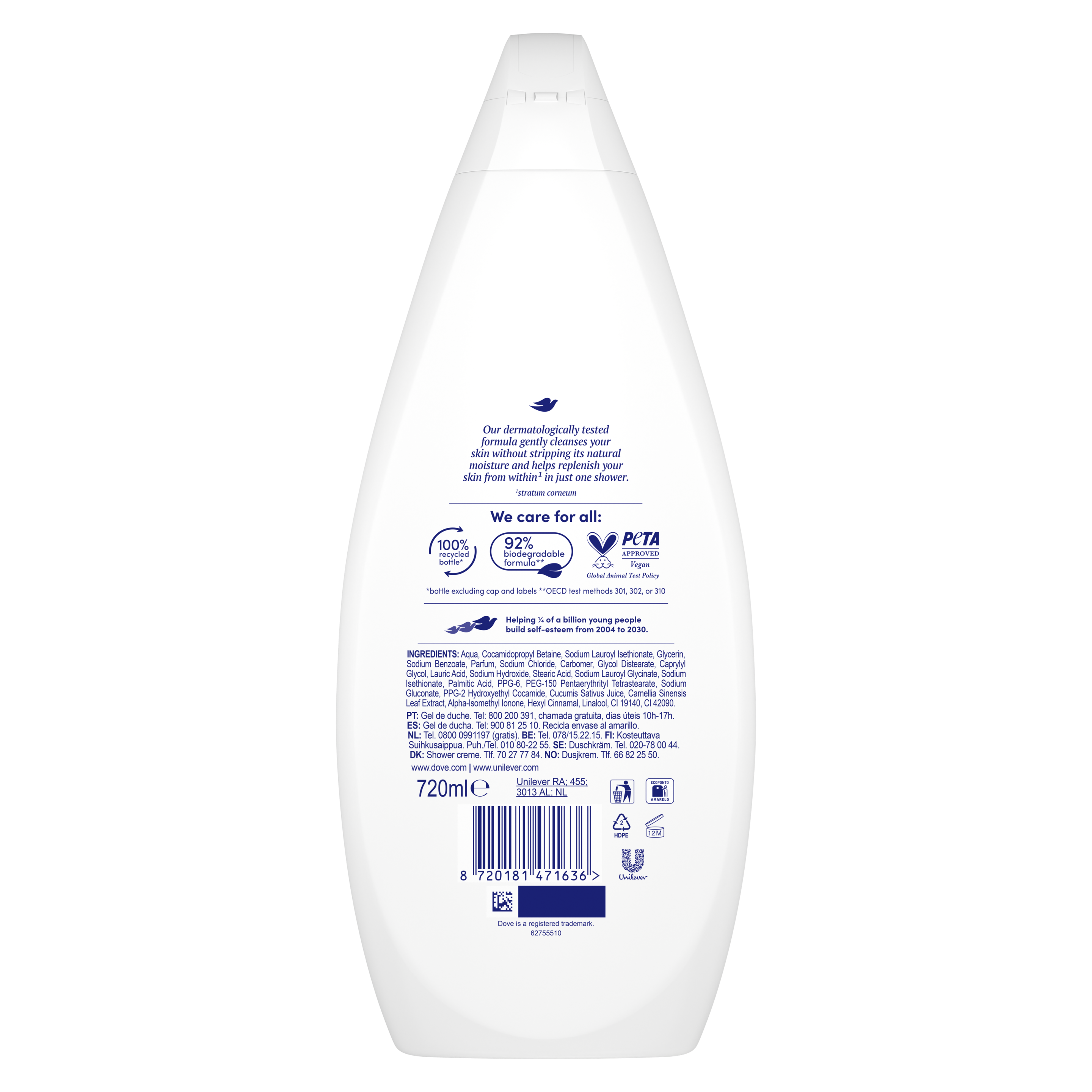 Limpieza delicada para una piel suave 720ml