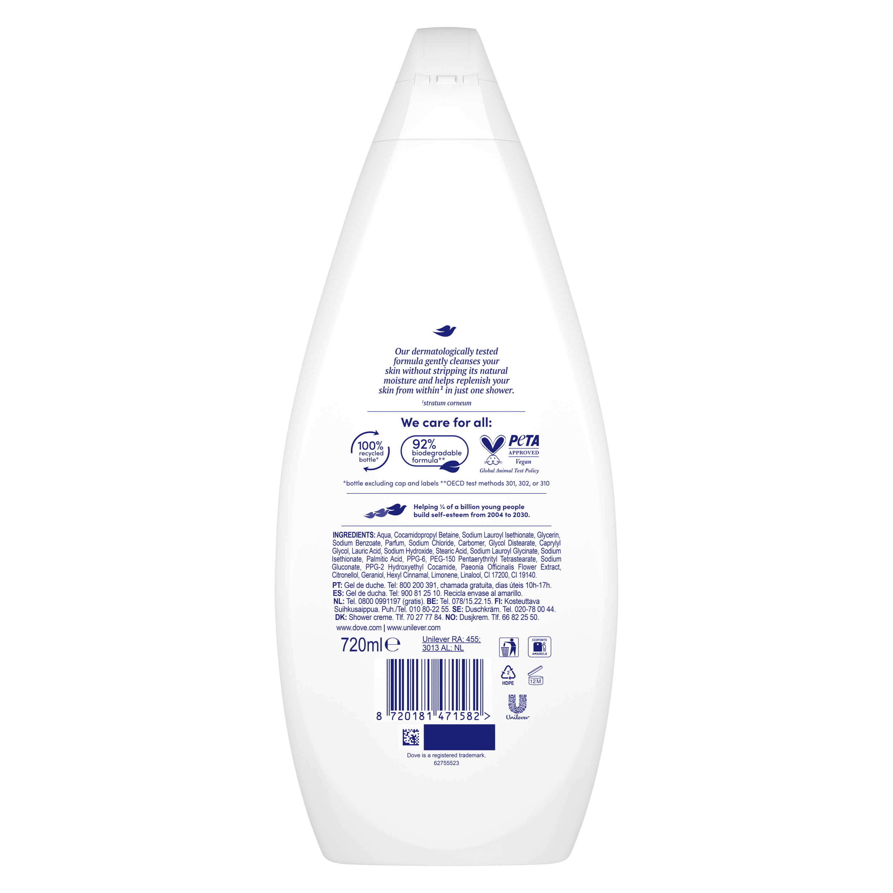 Limpieza delicada para una piel suave 720ml
