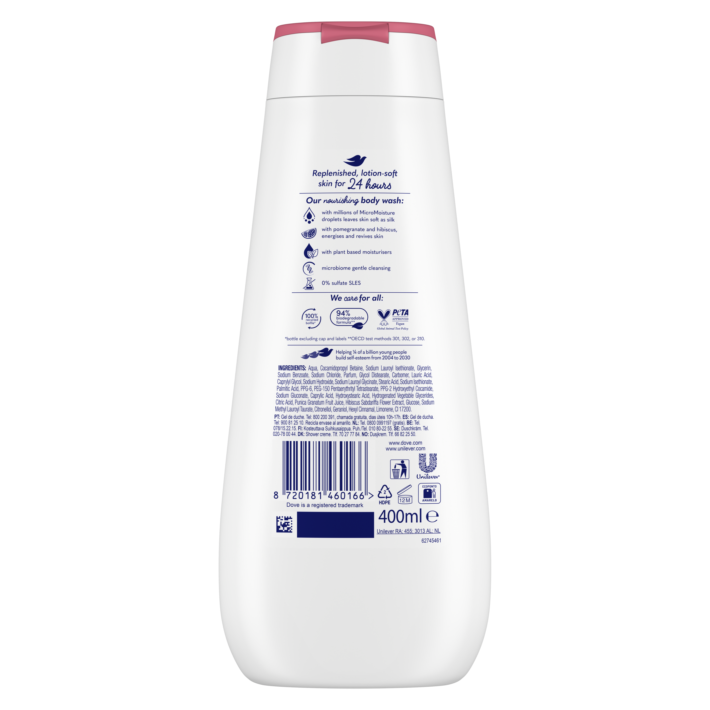 Gel de Duche Advanced Reviving  Romã e Hibisco