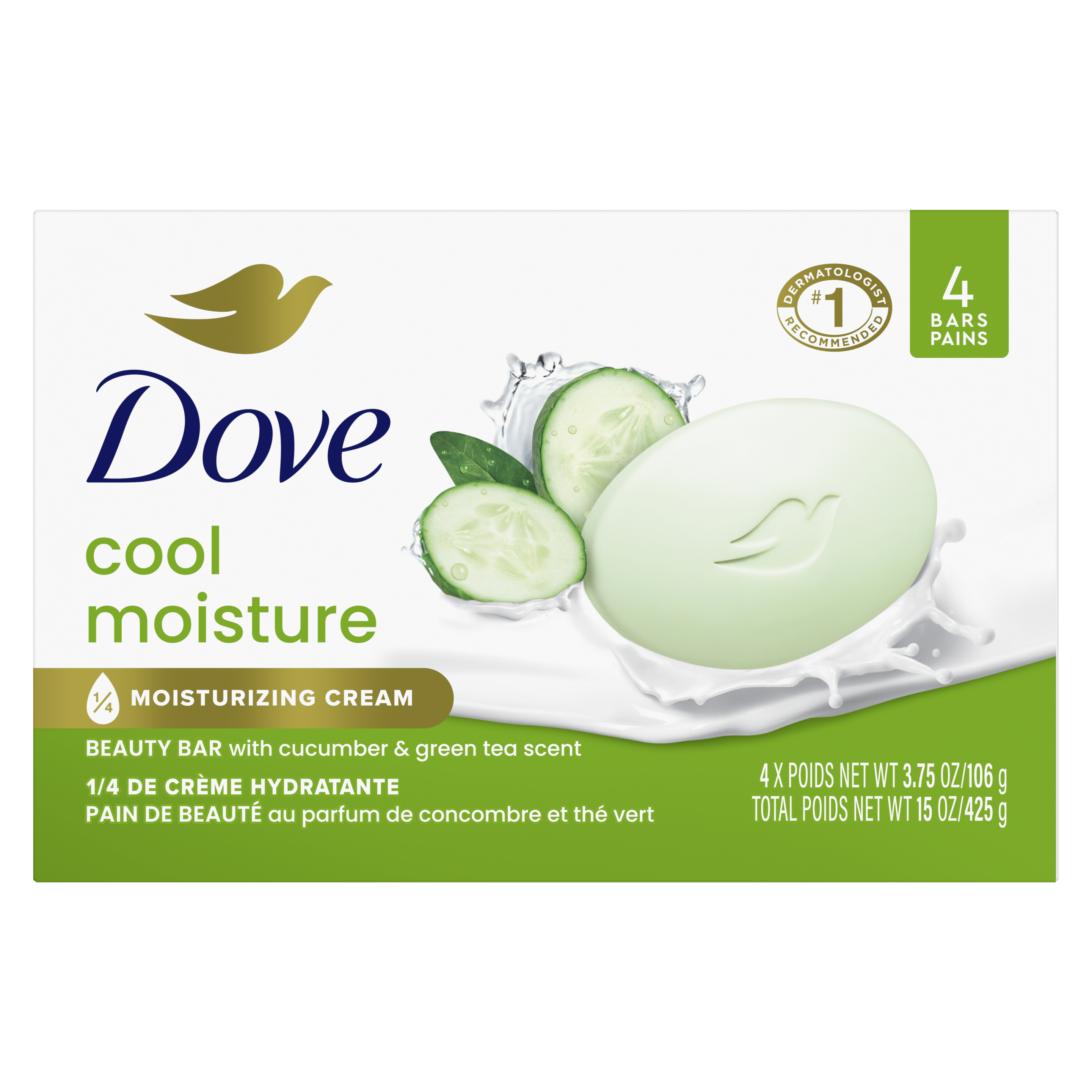 Go Fresh Cool Moisture Cucumber & Green Tea Beauty Bar 4x16g