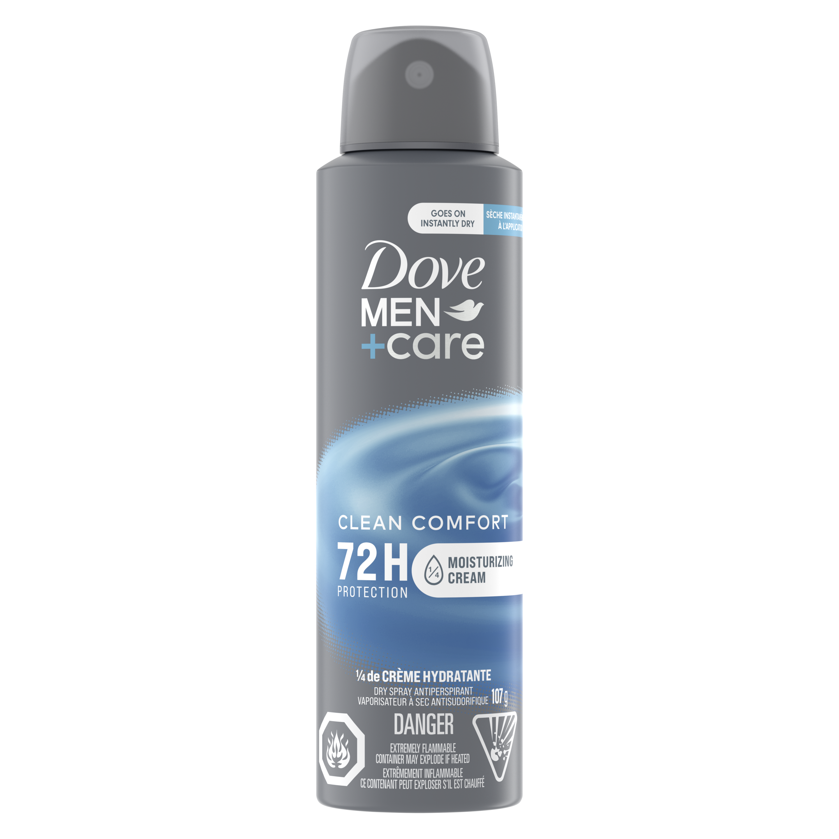 Men+Care Dry Spray Antiperspirant deodorant Clean Comfort 107g Front