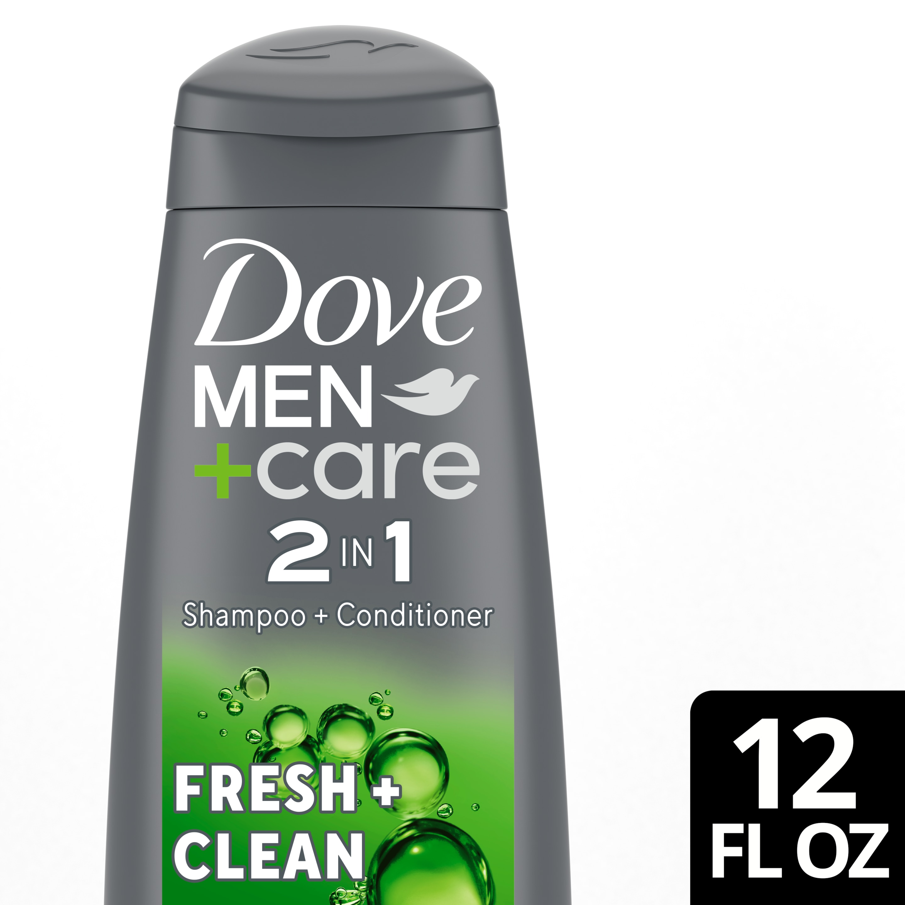 Dove Men+Care Fresh & Clean Fortifying 2-in-1 Shampoo 12 oz Front of Pack