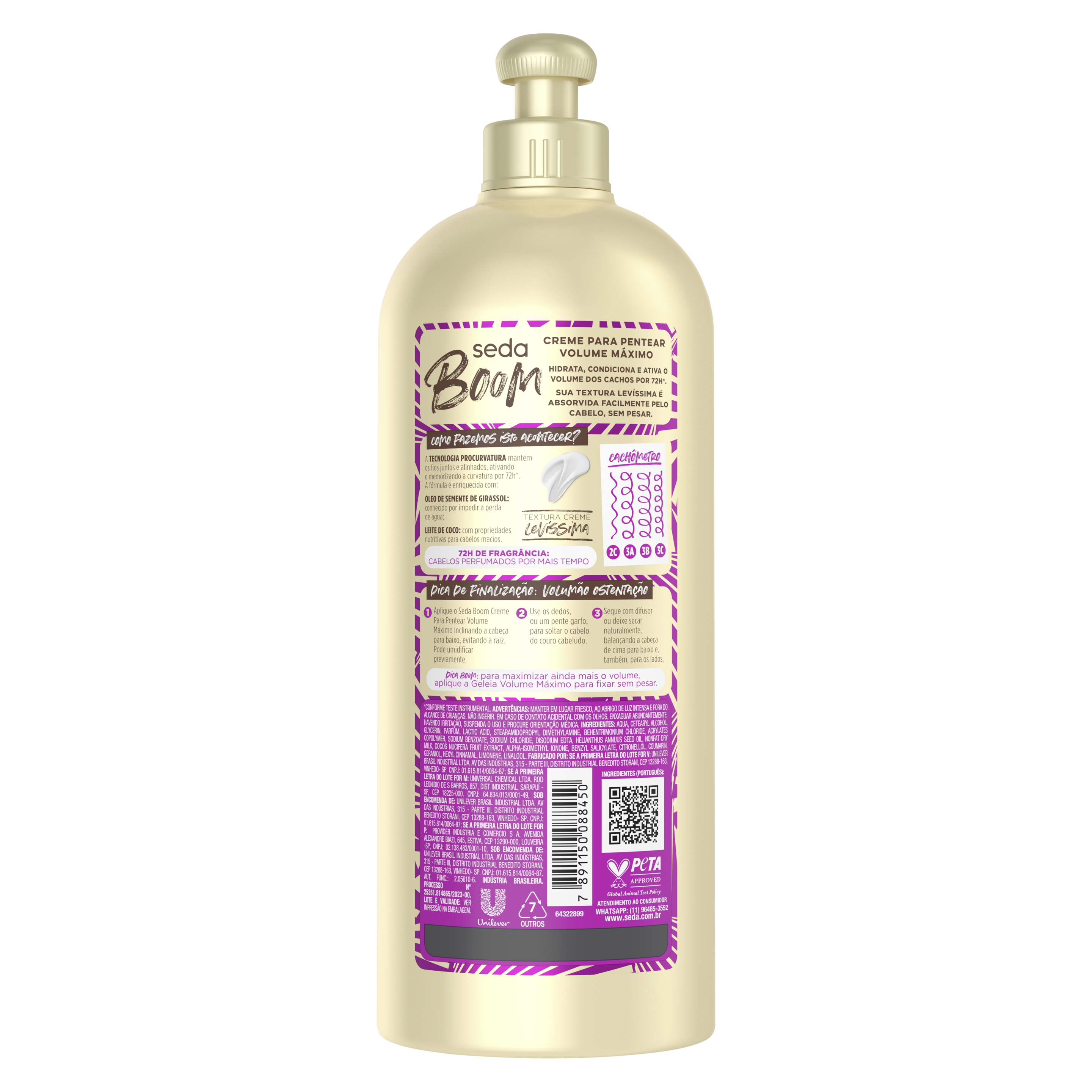 Creme de pentear Seda Boom Volume máximo