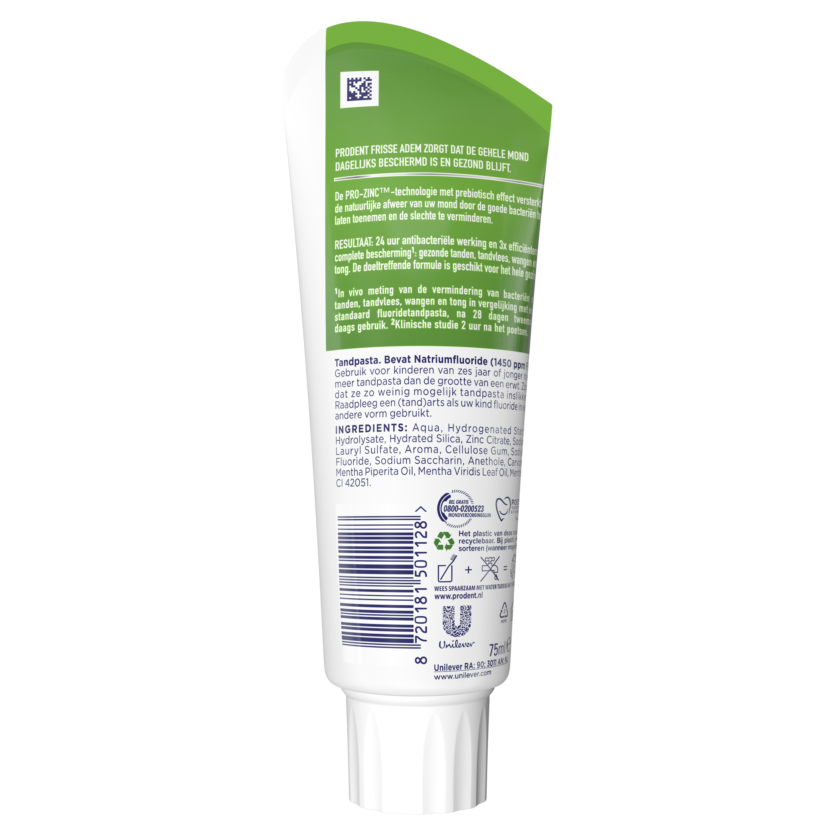 Prodent Frisse Adem 75 ml - Achterkant tube