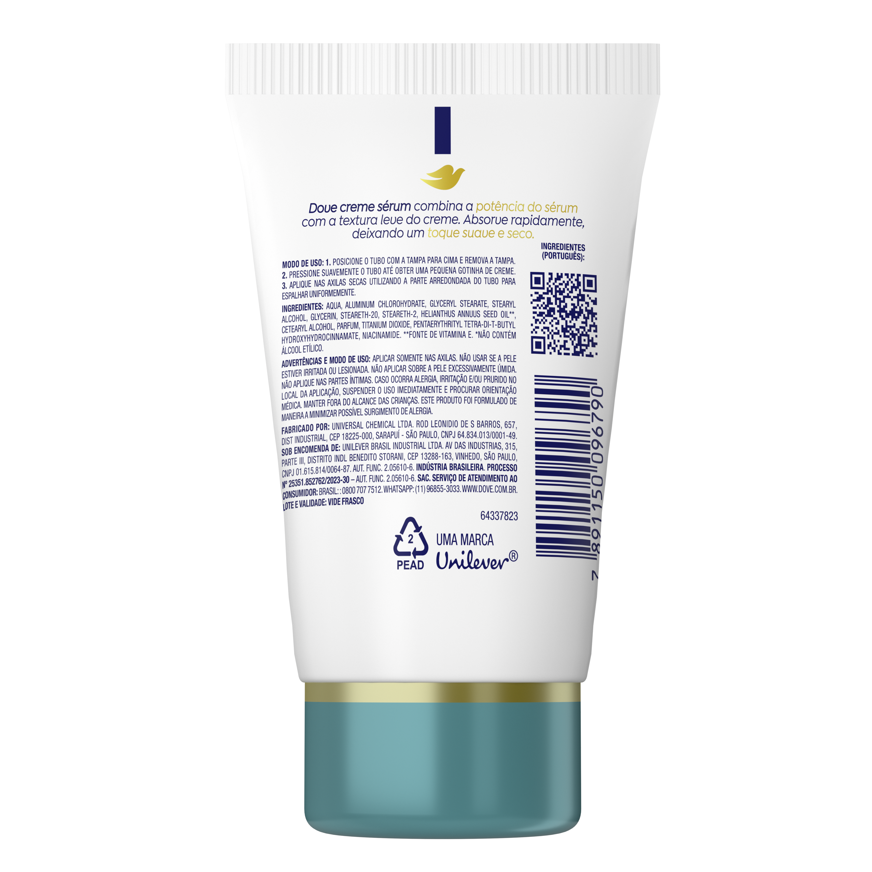 Desodorante Antitranspirante Creme Sérum Dove Previne Irritação