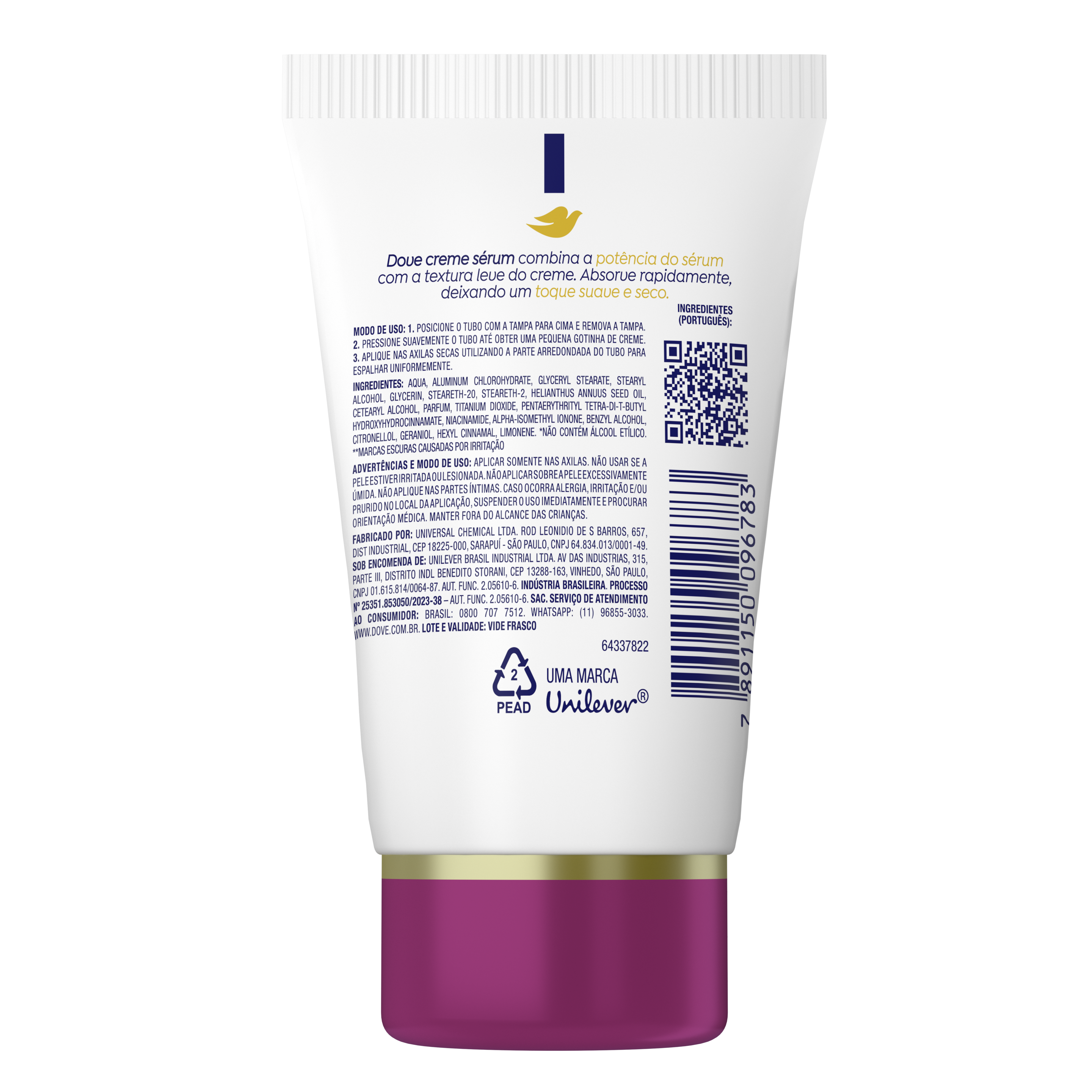 Desodorante Antitranspirante Creme Sérum Dove Previne Escurecimento