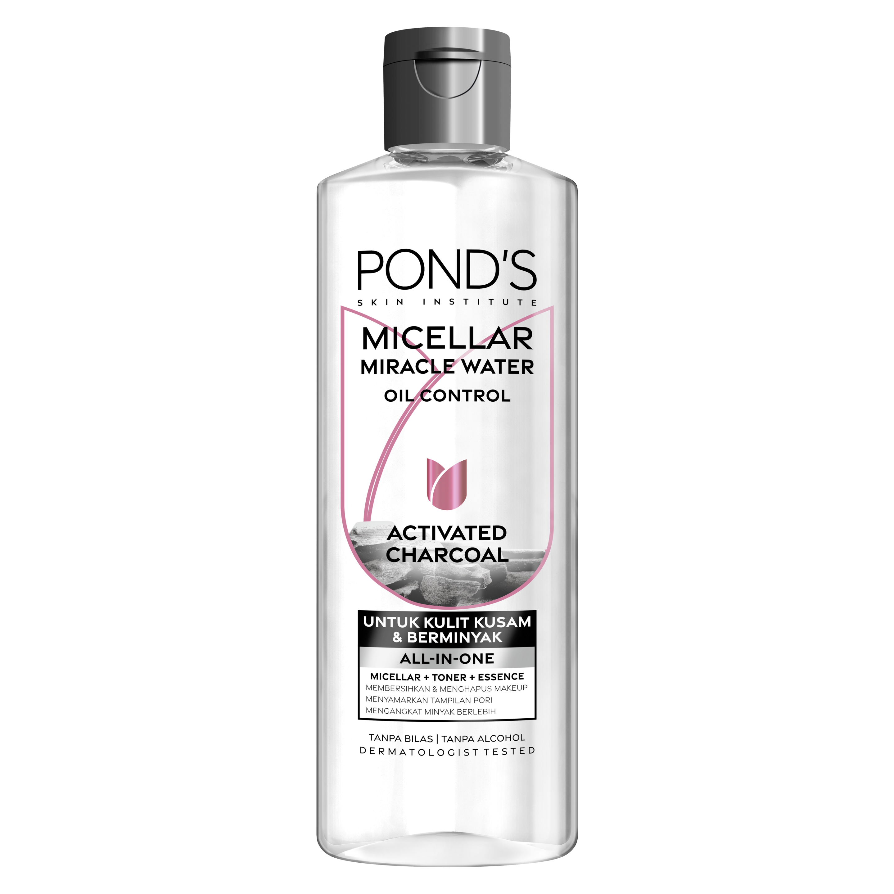 POND'S  VITAMIN MICELLAR WATER MAKEUP REMOVER D-TOXX CHARCOAL OILY & ACNE-PRONE SKIN 100ML packshot