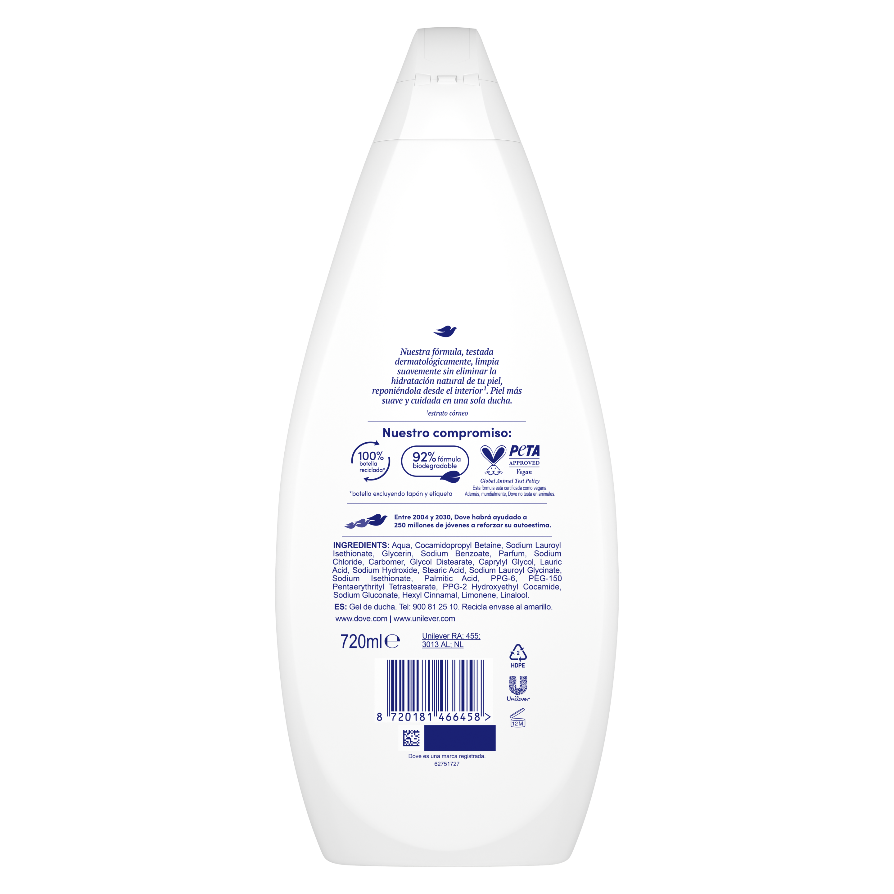 Limpieza delicada para una piel suave 720ml