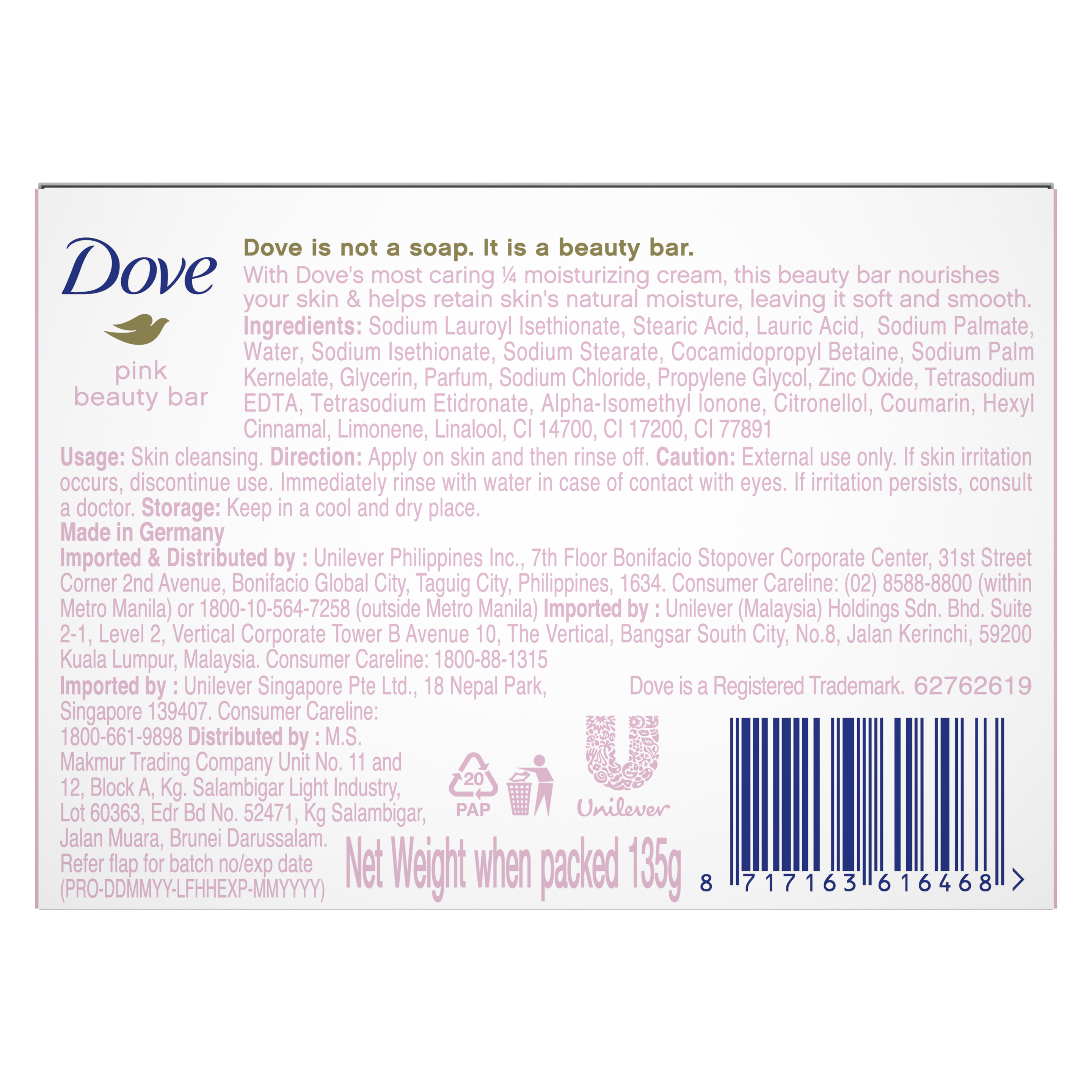Dove Pink Beauty Bar