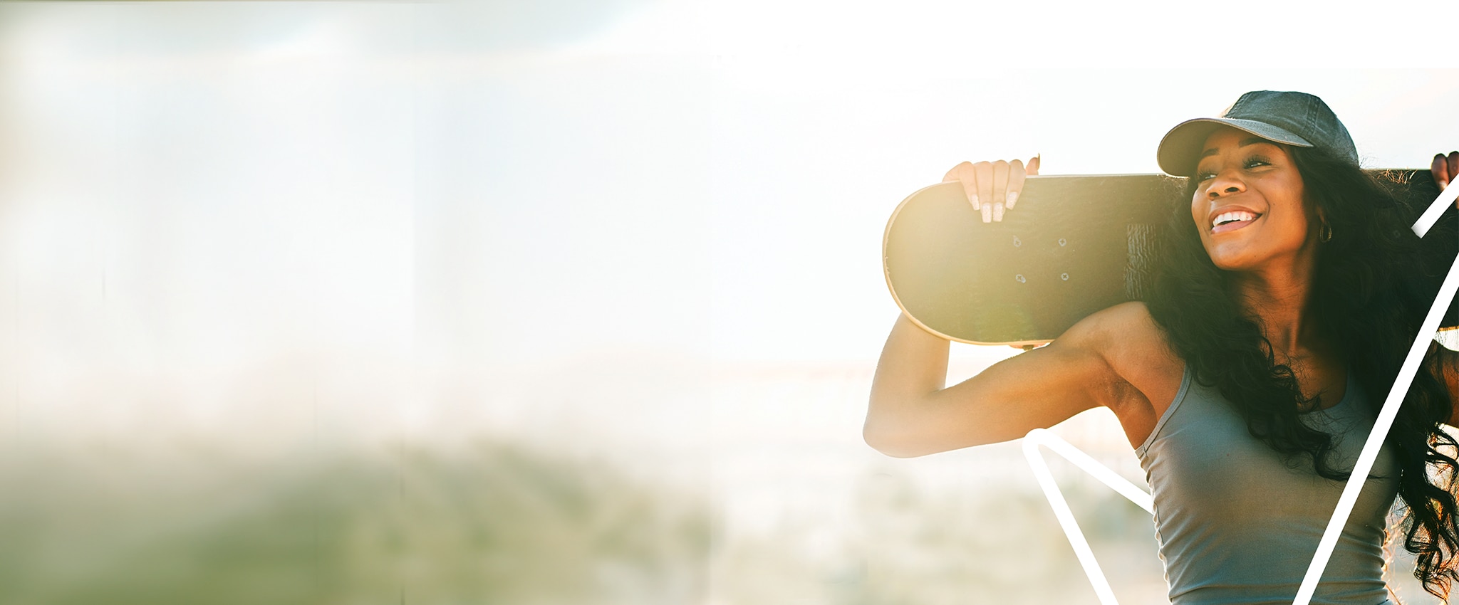 A beautiful young woman who uses Shield deodorant for sensitive armpits.