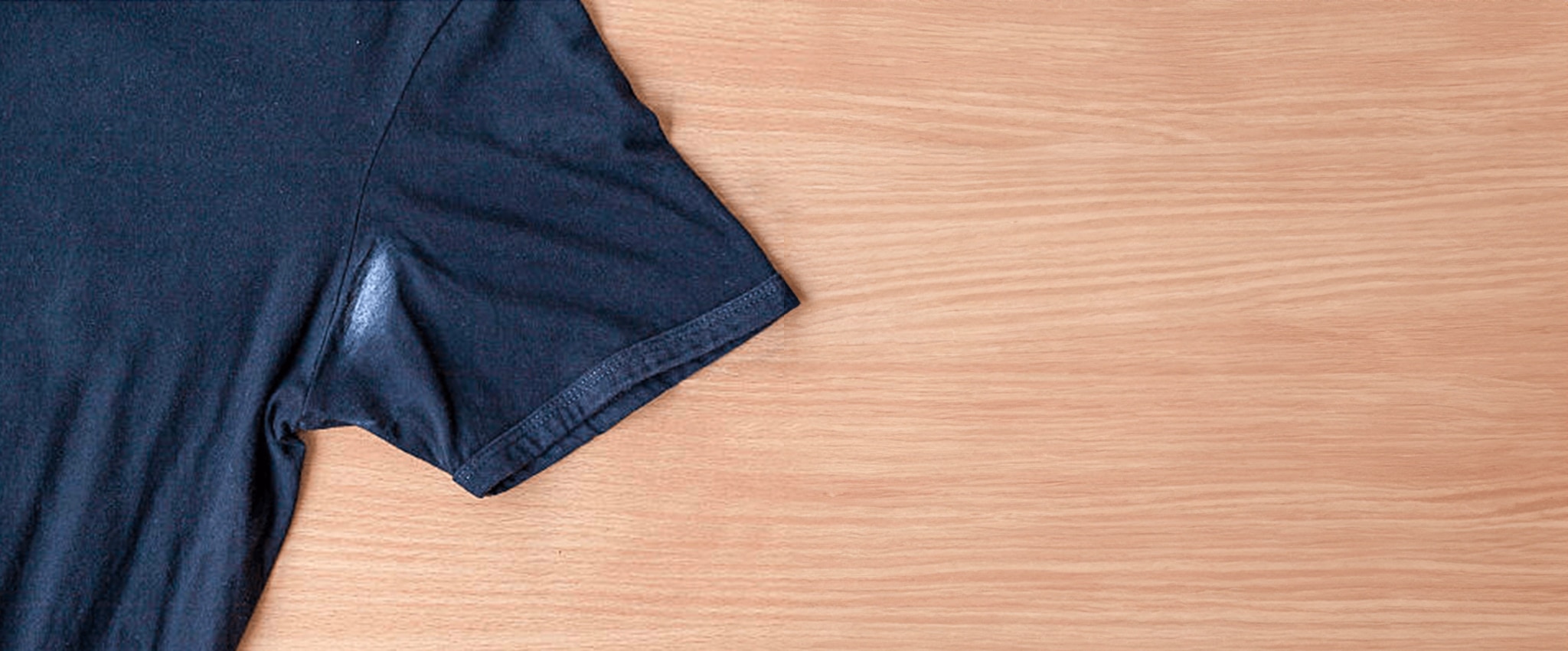A t shirt with deodorant stains that need to be removed and prevented