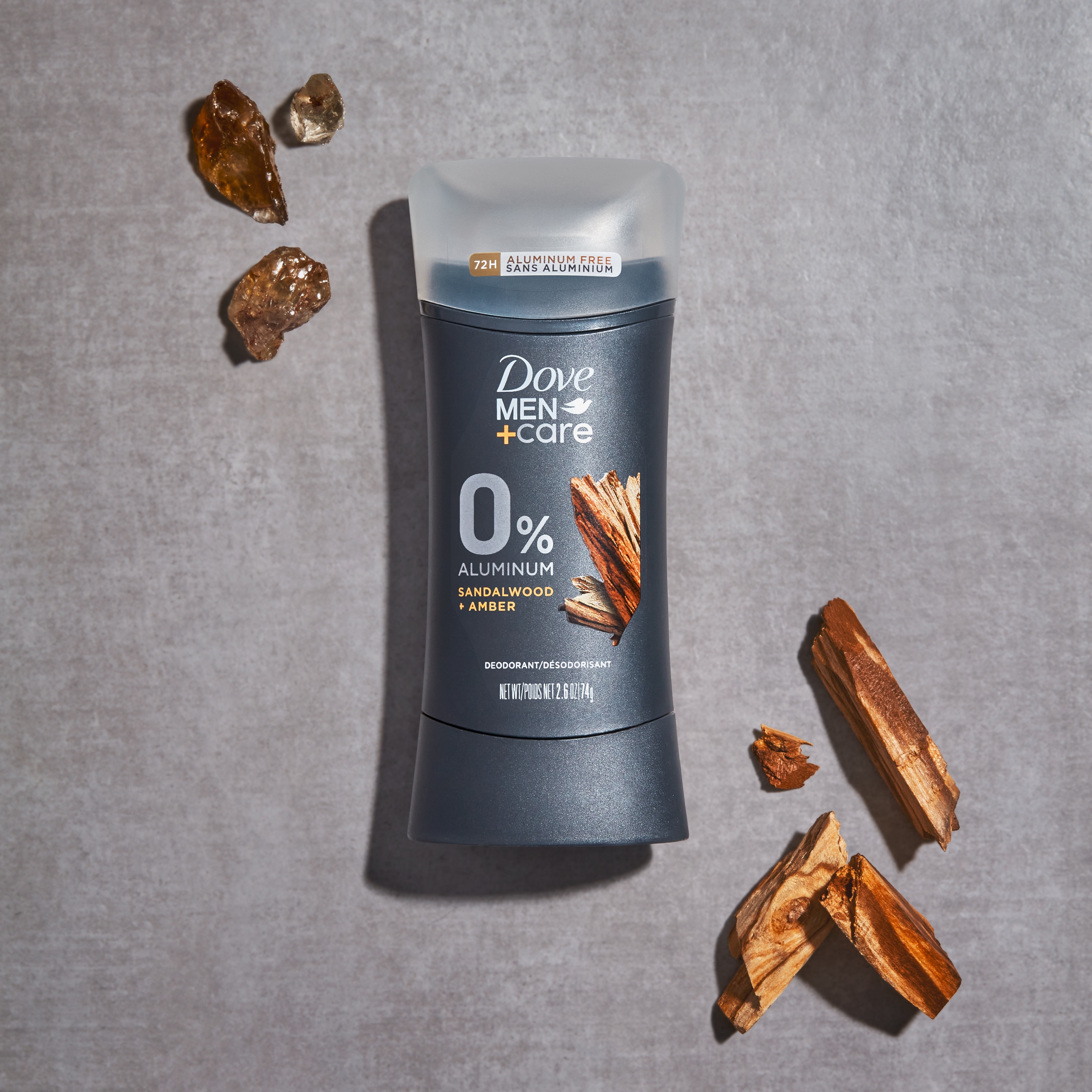 Dove Men+Care Sandalwood + Amber 0% Aluminum Deodorant Stick