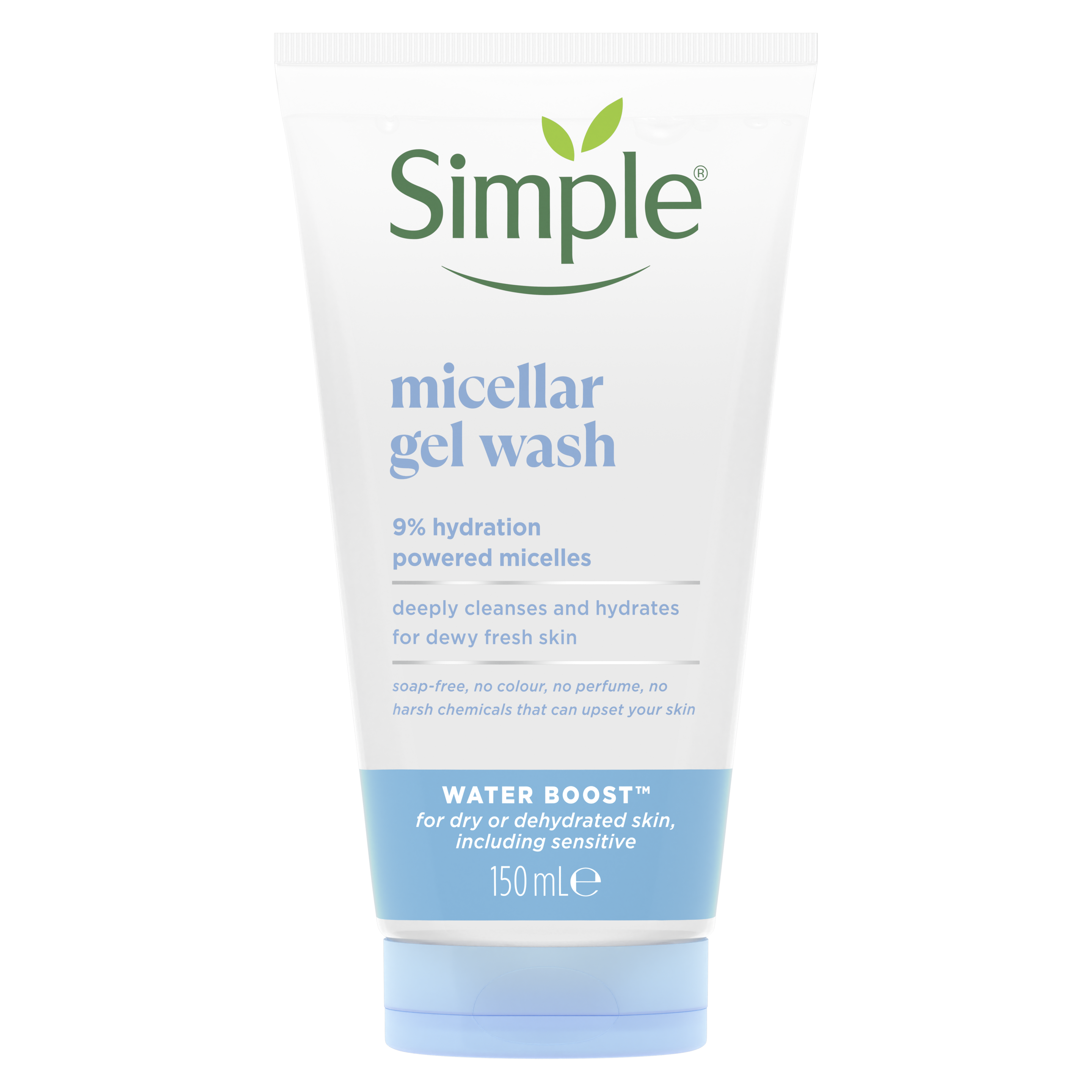 Water Boost Micellar Facial Gel Wash | Simple® Skincare