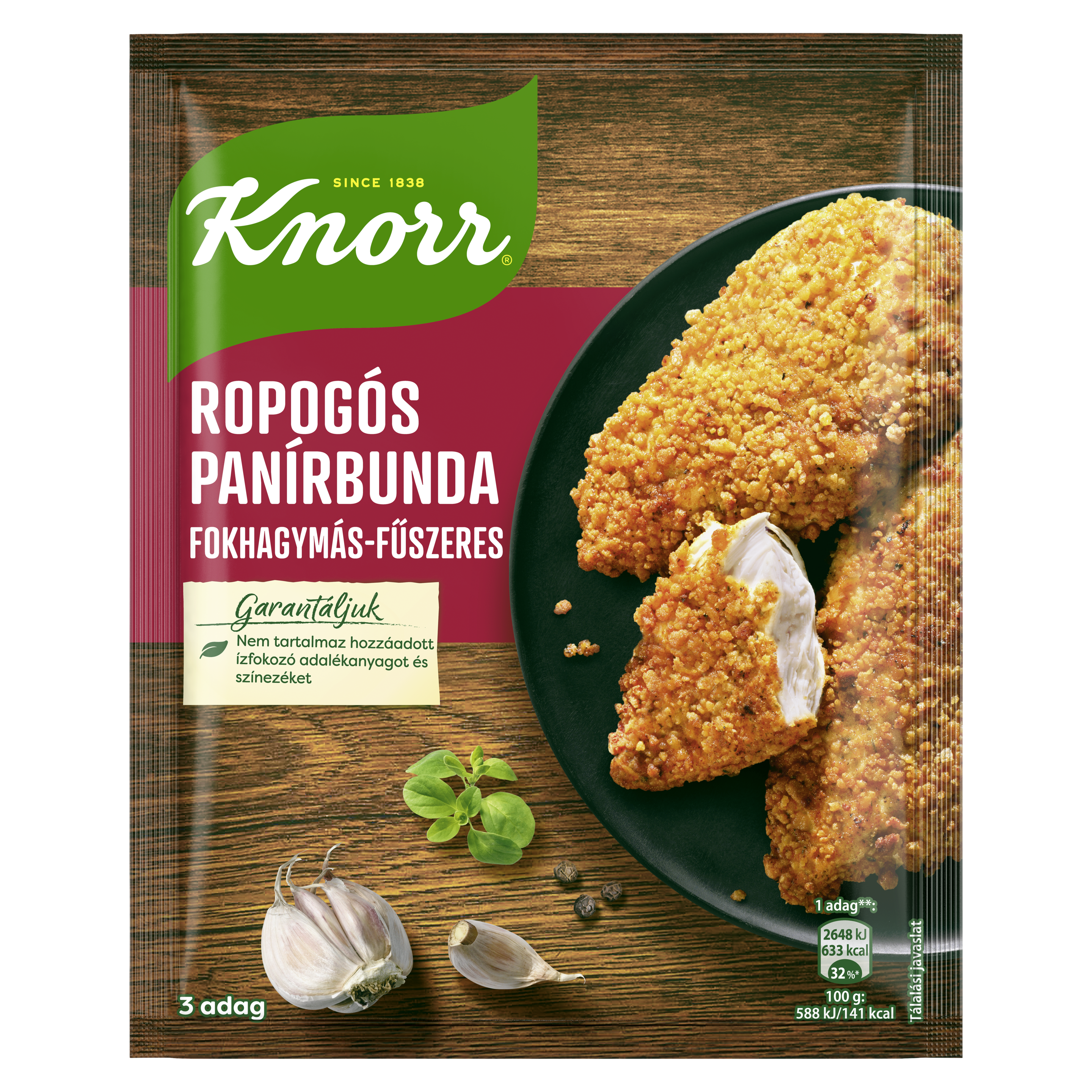 Ropogós panírbuna fokhagymás-fűszeres packshot