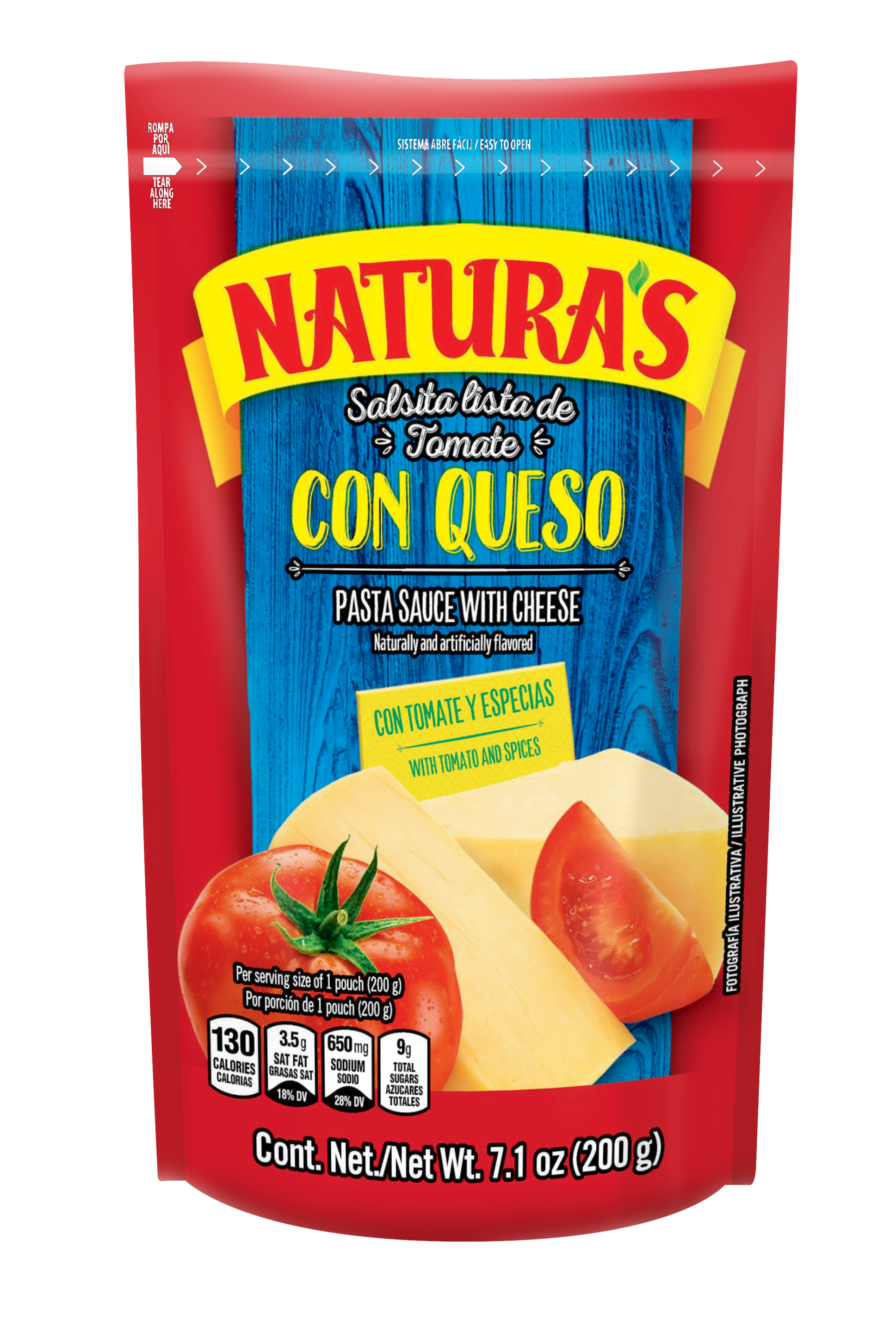 Naturas Salistalistade Tomate Con Queso