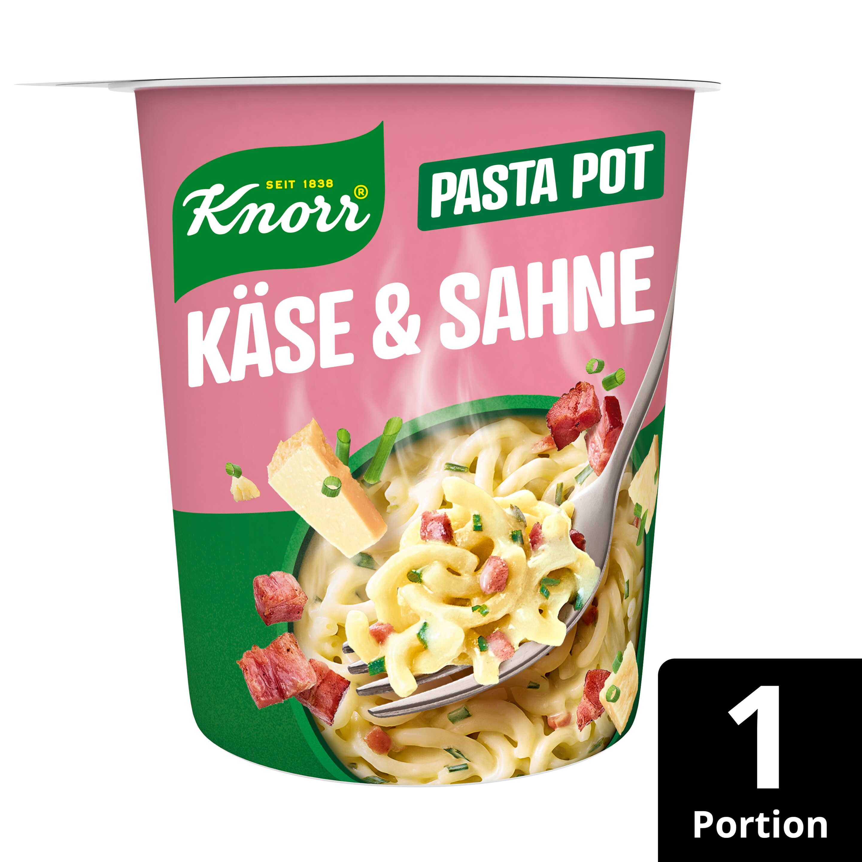 Knorr Pasta Snack Pot Käse & Sahne 63g 1 Portion packshot