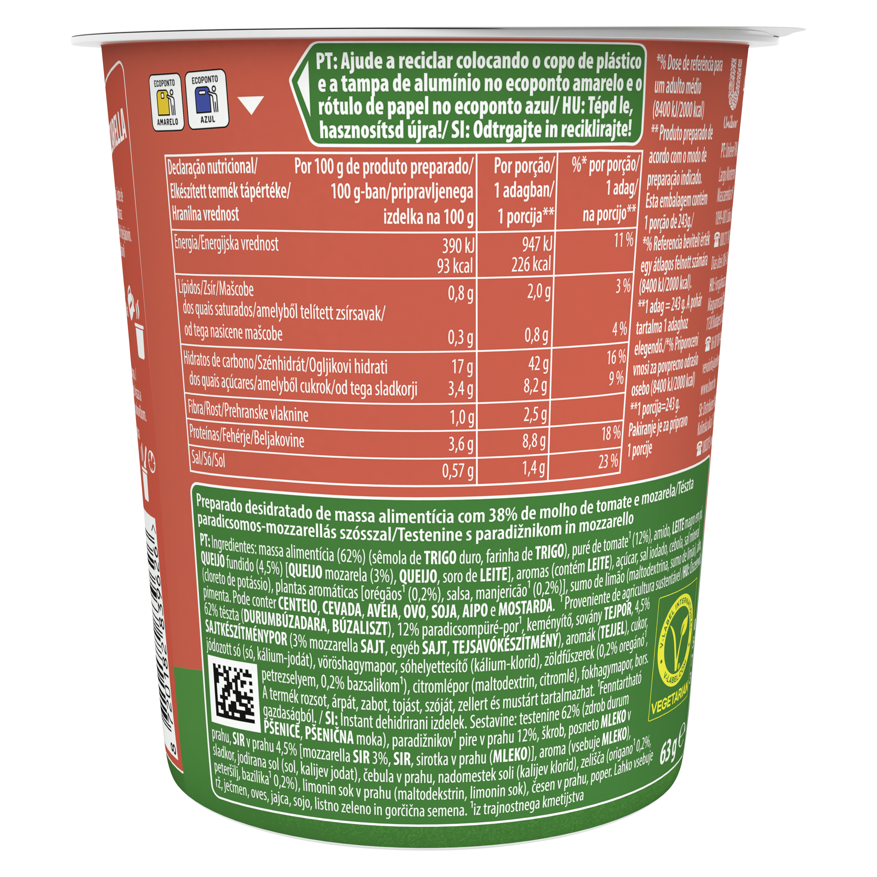 Knorr Snack tészta Paradicsomos-mozzarellás szósszal