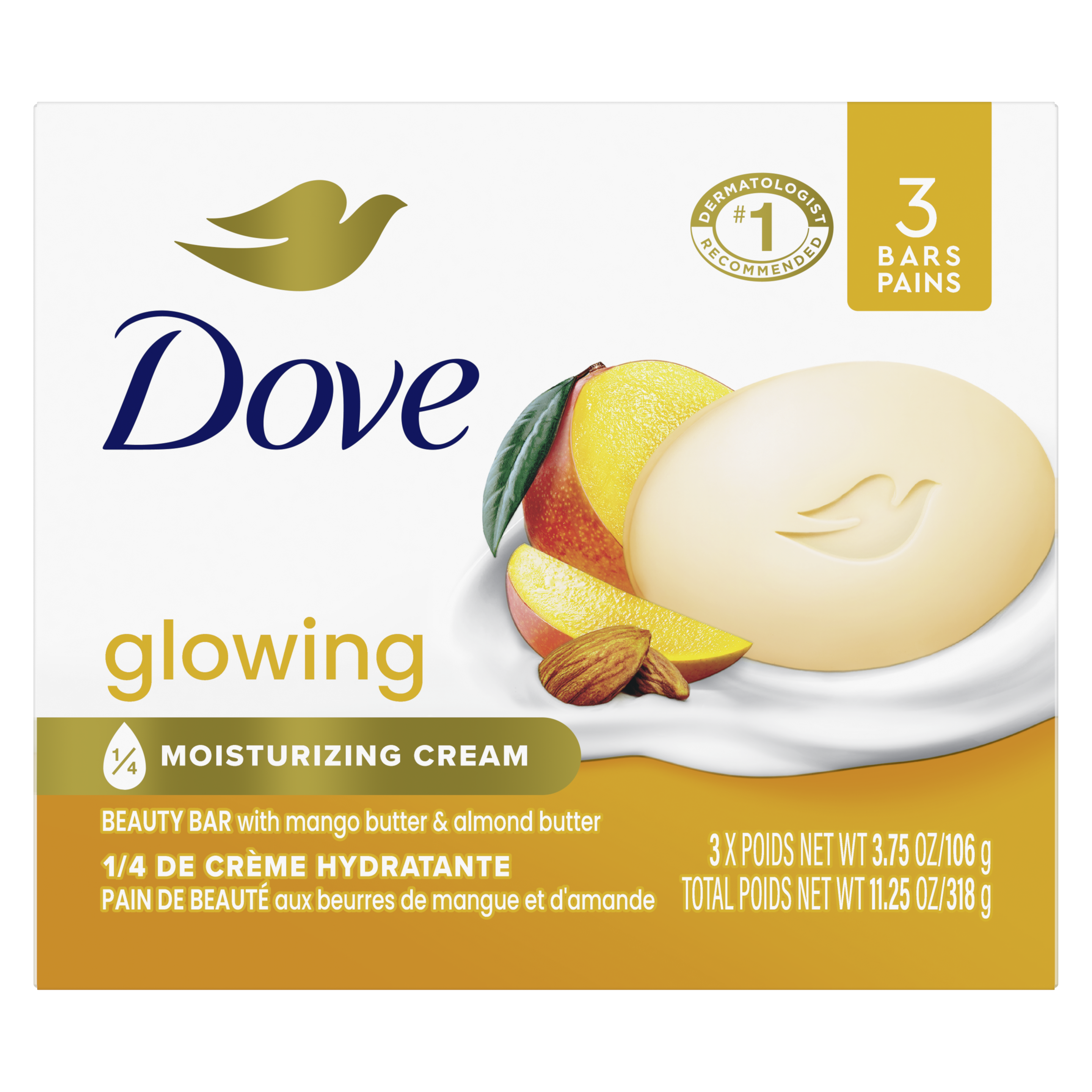 Dove Purely Pampering Mango Butter Beauty Bar 3 x 16
